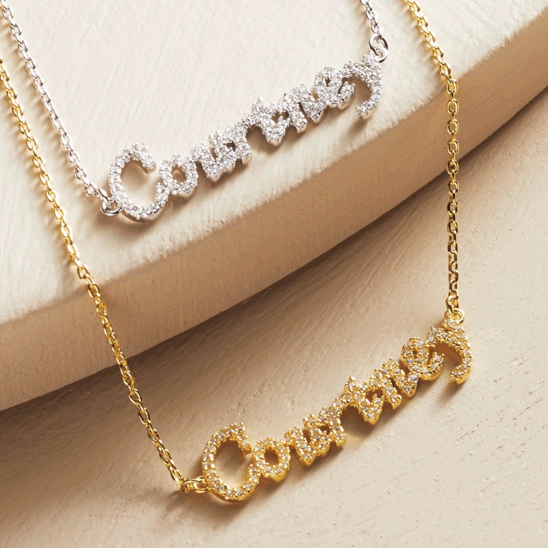 Cubic Zirconia Name Pendant - MIDNIGHT VELVET CATALOG