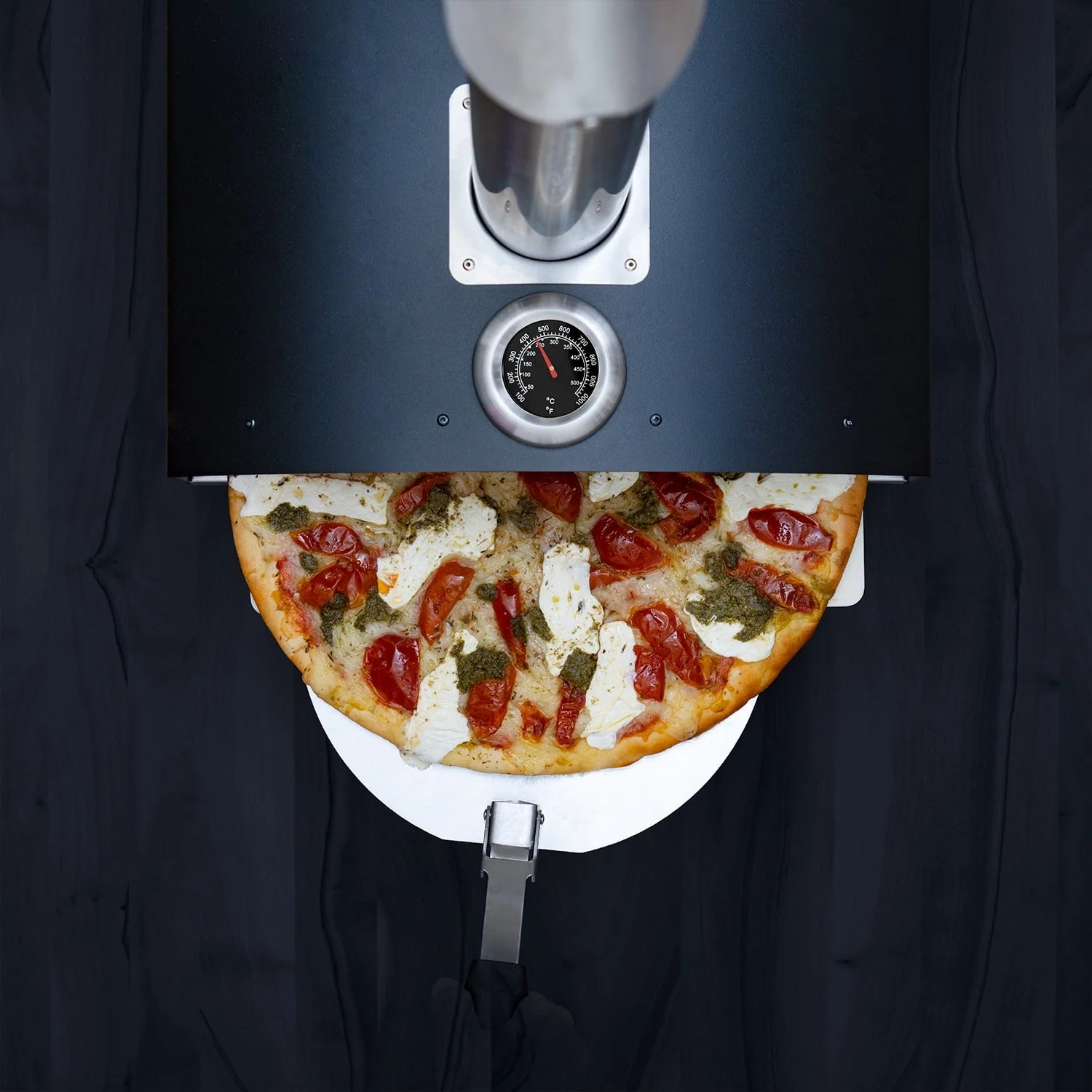 Deco Chef Outdoor Pizza Oven with 2-in-1 Pizza and Grill Oven Functionality, 13" Pizza Stone, Portable Stainless Steel Construction, Pizza Peel, Dough Scraper, Scoop, Slotted Grill (Black) - Image 5