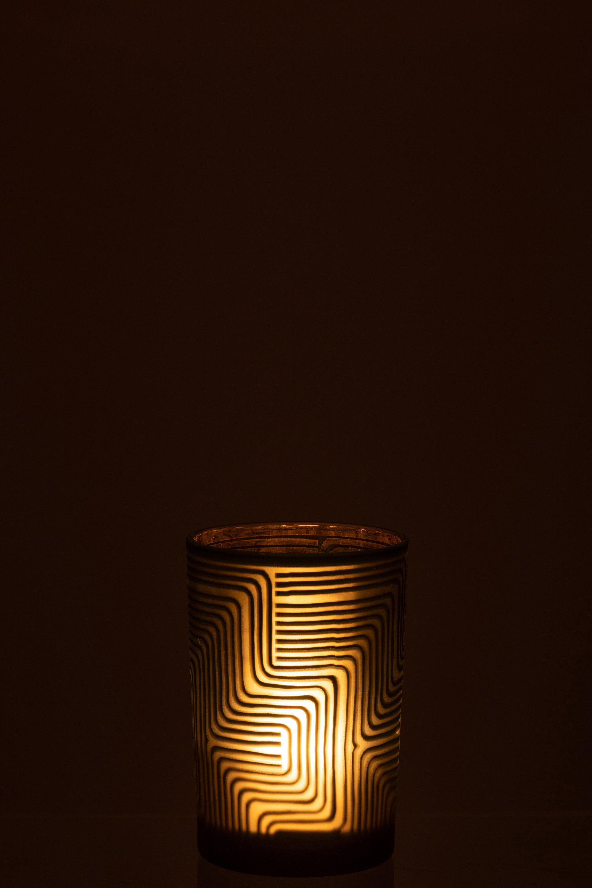 J-Line windlicht Zigzag - glas - groen - large
