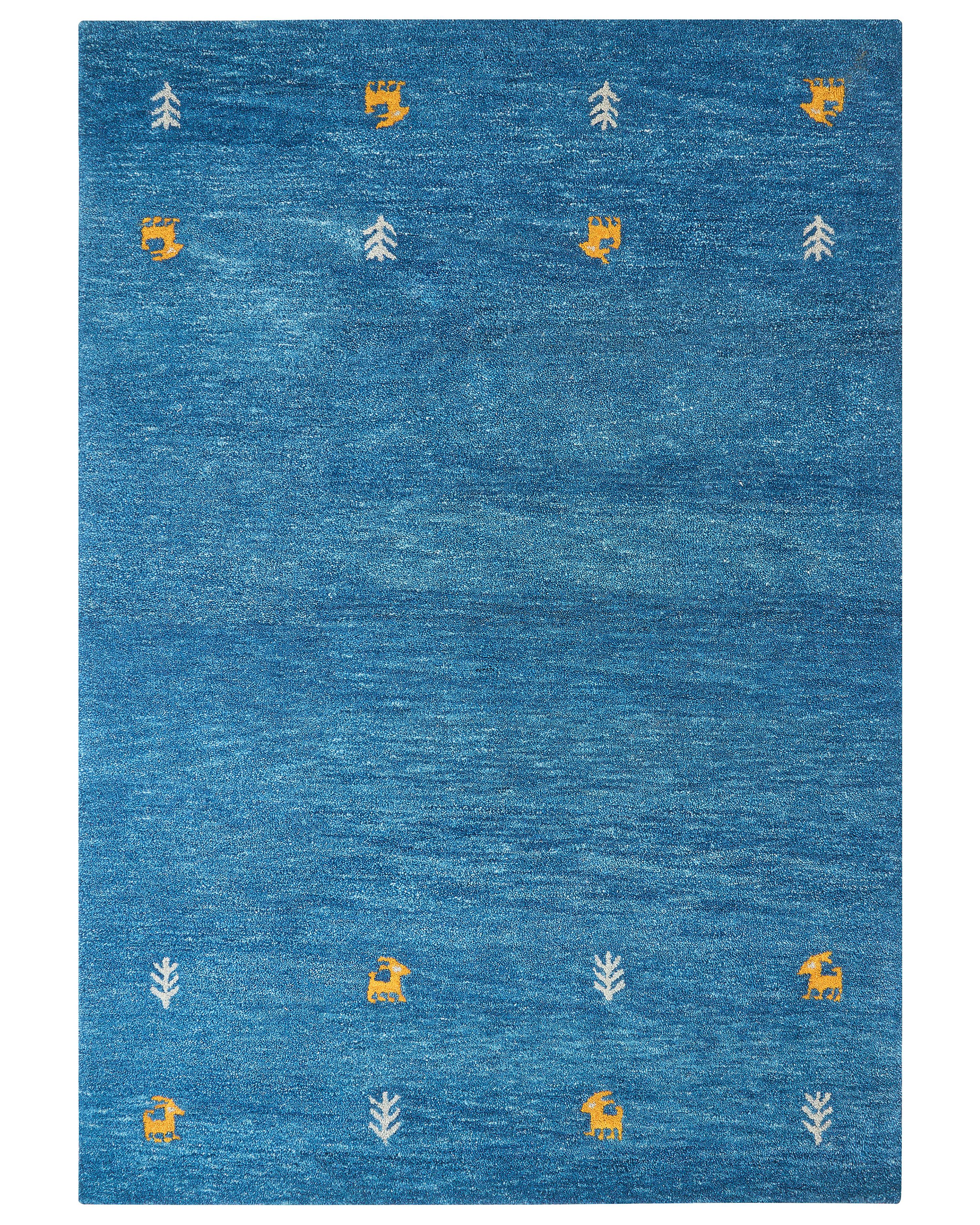 Rug CALTI Dark Blue 160 x 230 cm Wool Gabbeh