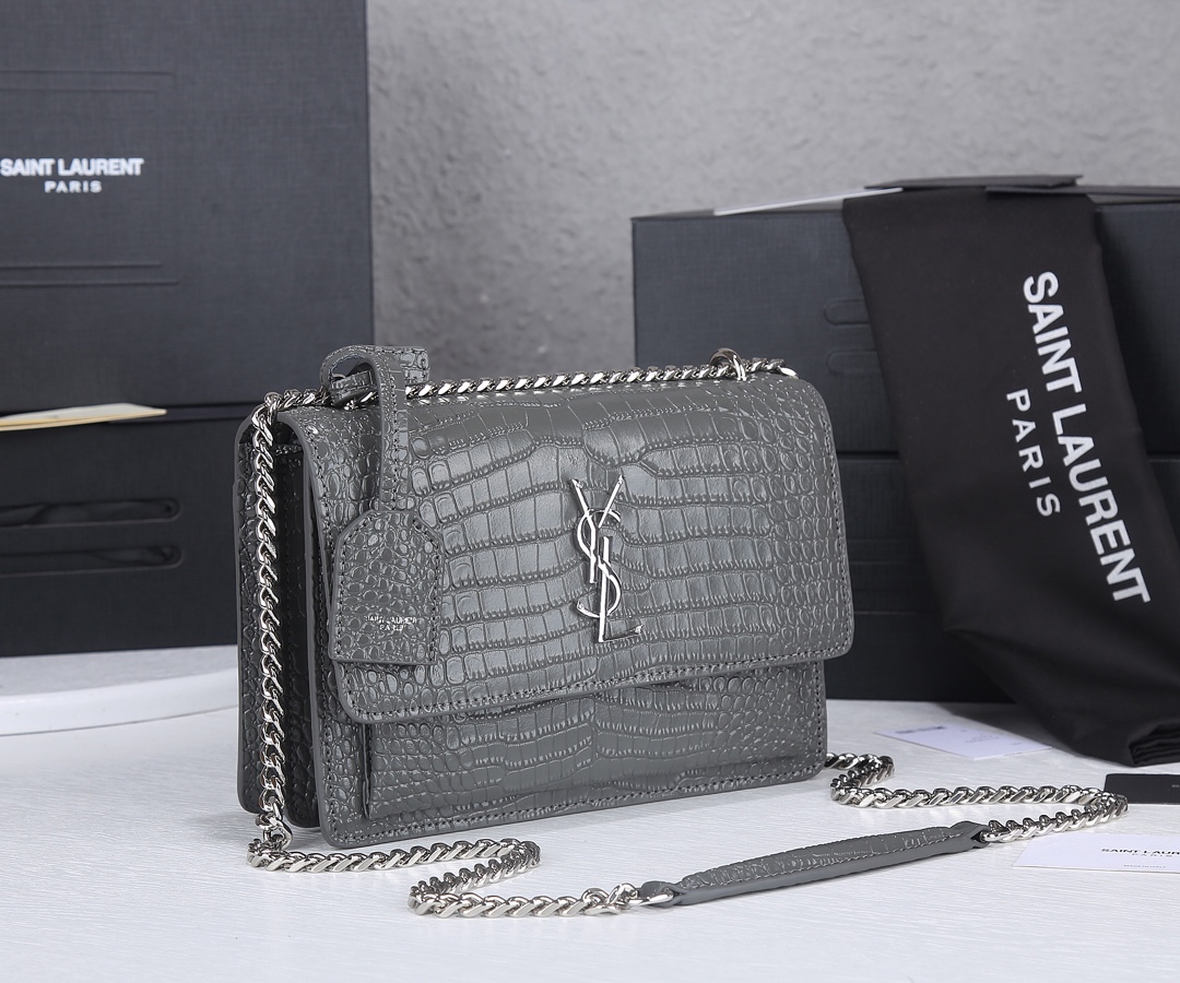 Replica Ysl Sunset Medium In Crocodile Embossed Shiny Leather 17371:1High-quality replica