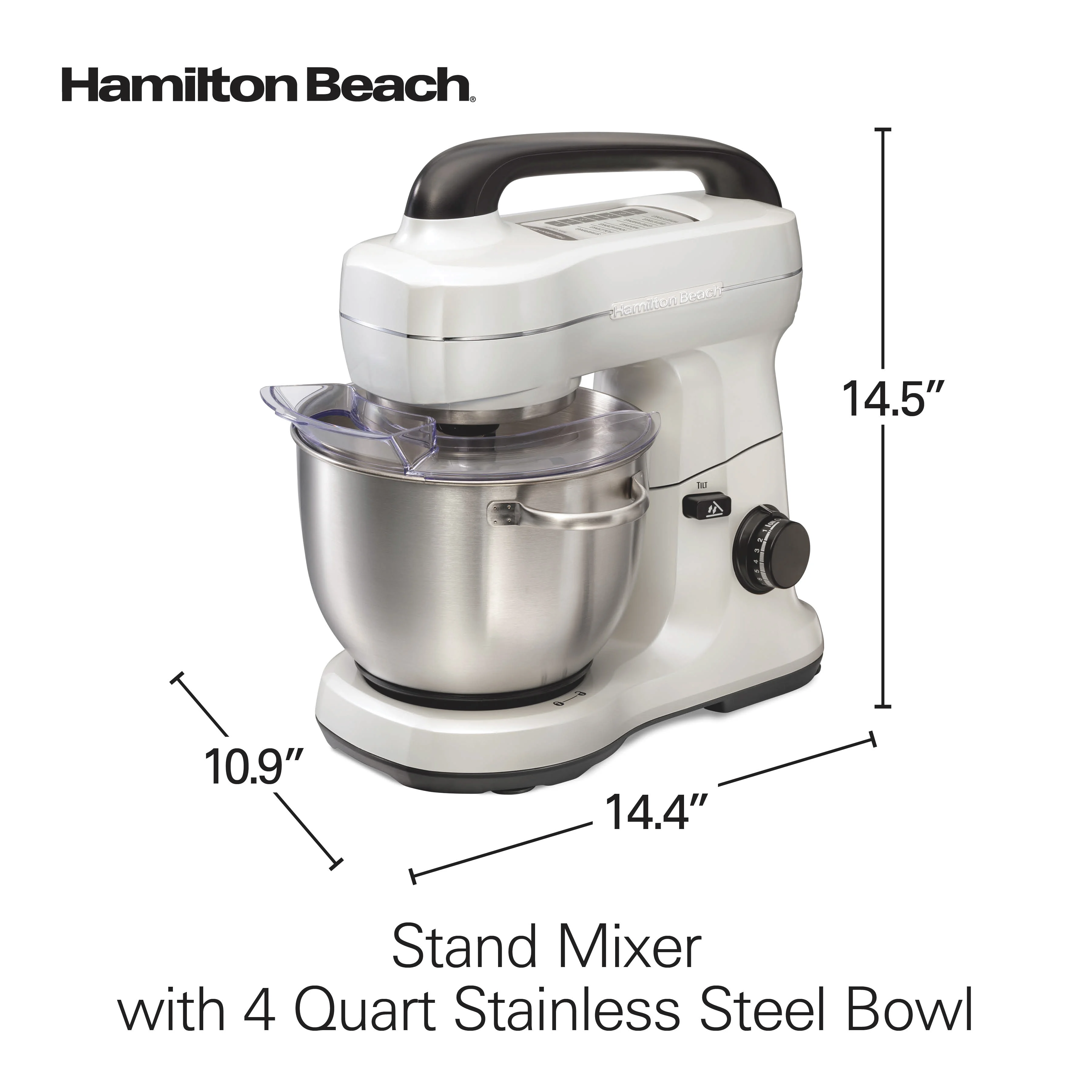 Hamilton Beach 4 Quart Stand Mixer for Kitchen, 7 Speeds, Tilt-Head, Dough Hook, Whisk & Flat Beater, Black - Image 39