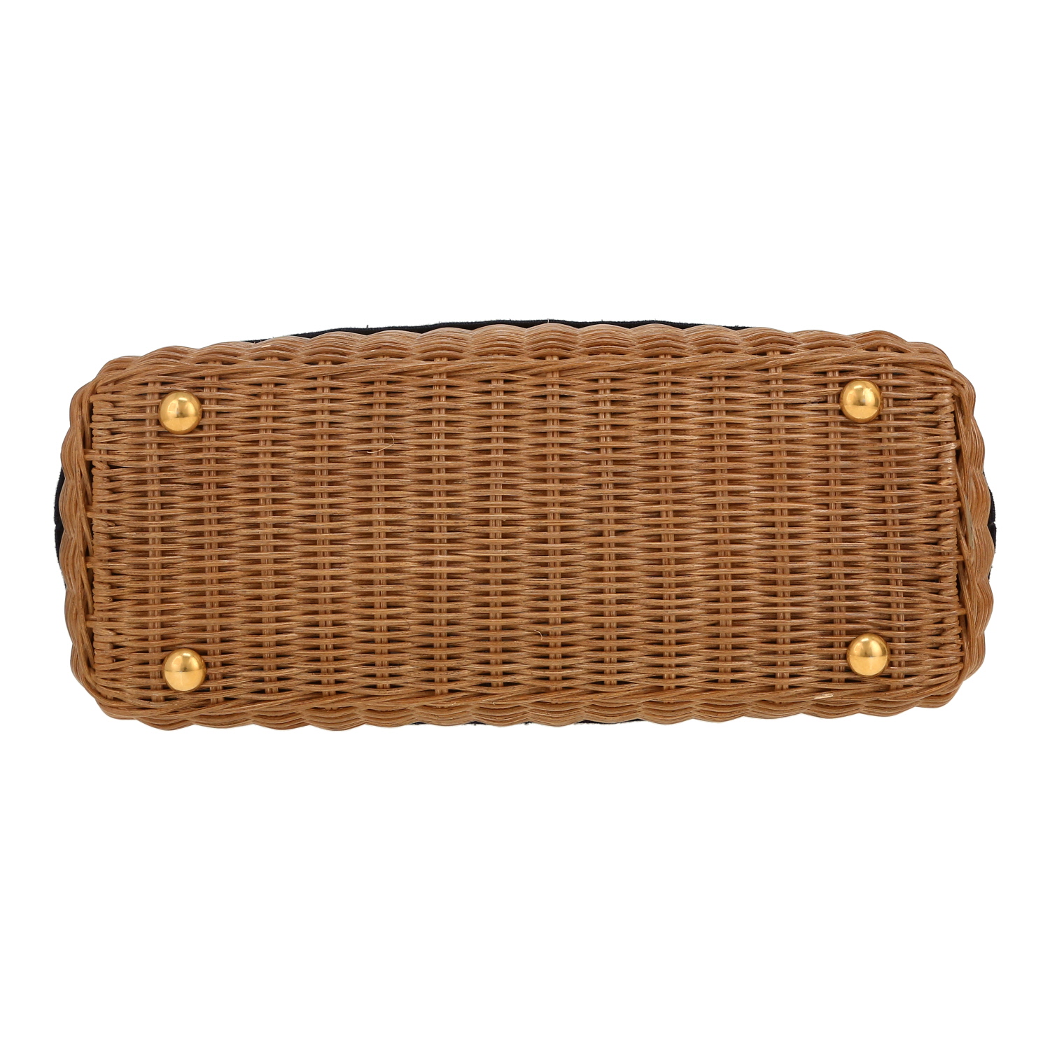 Dior shopping bag in beige wicker and navy blue canvas1:1High-quality replica