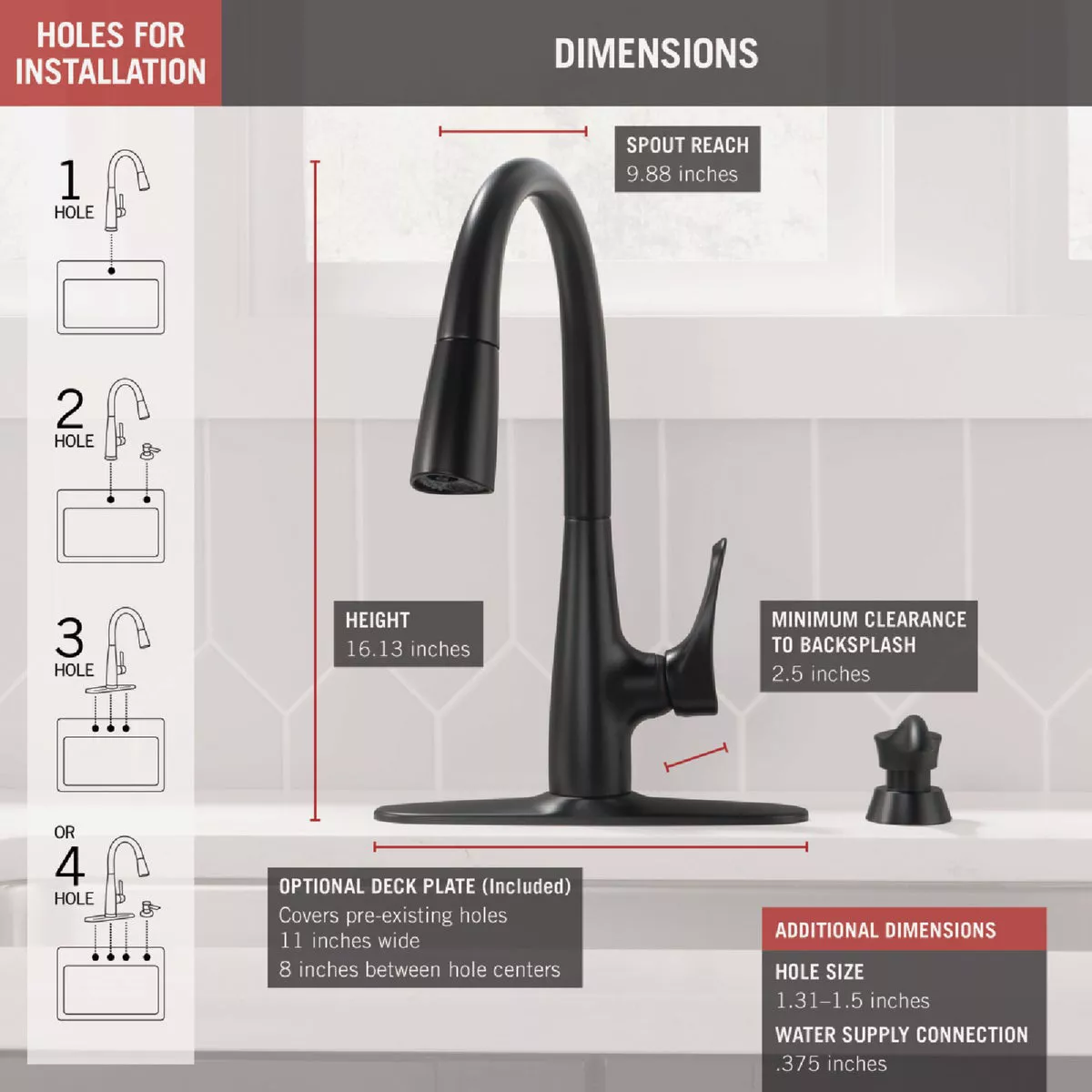 Delta Dunsley 1-Handle Pull-Down Kitchen Faucet, Matte Black