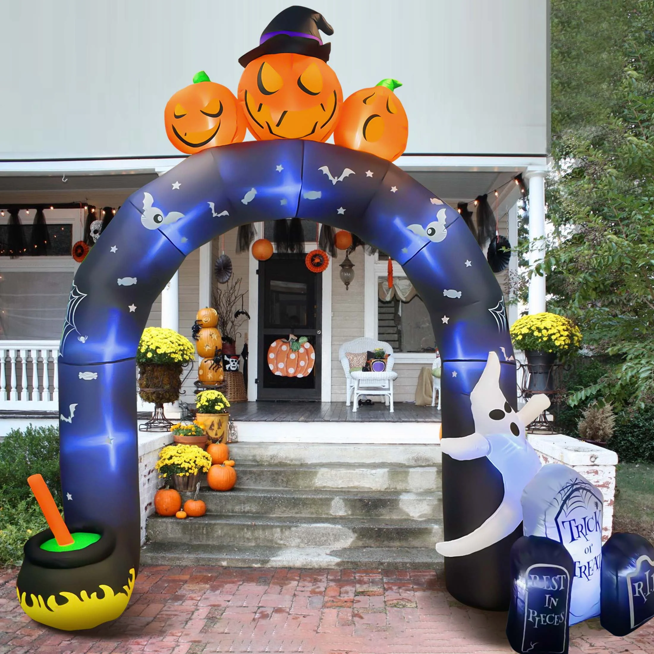 GVDV 10 FT Halloween Inflatables Archway Outdoor Decorations, Scary Halloween Arch Blow Up Yard Decorations for Front Yard Lawn Garden Decor - Image 4 GVDV 10 FT Halloween Inflatables Archway Outdoor Decorations, Scary Halloween Arch Blow Up Yard Decorations for Front Yard Lawn Garden Decor - Image 4