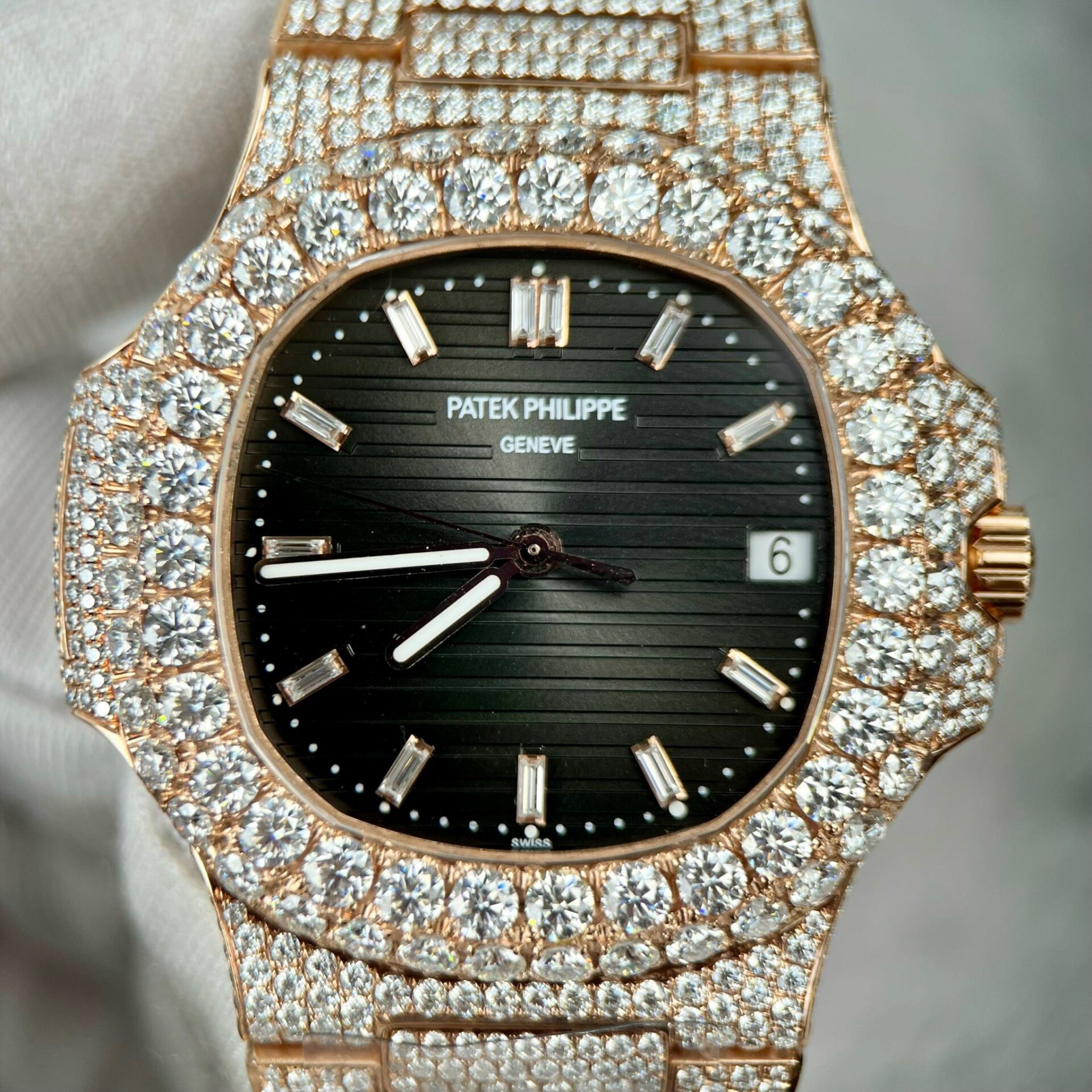 Patek Philippe 5711 Replica Watch With Moissanite Diamond Refined 3K 40mm - Top club