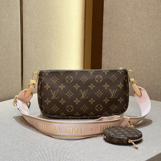 Louis Vuitton Multi Pochette Accessoires Pink Strap1:1High-quality replica