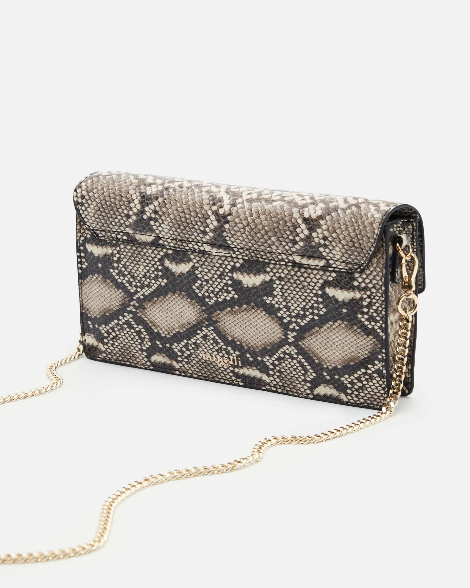 SAC KATY/PYT - En cuir python chaîne dorée