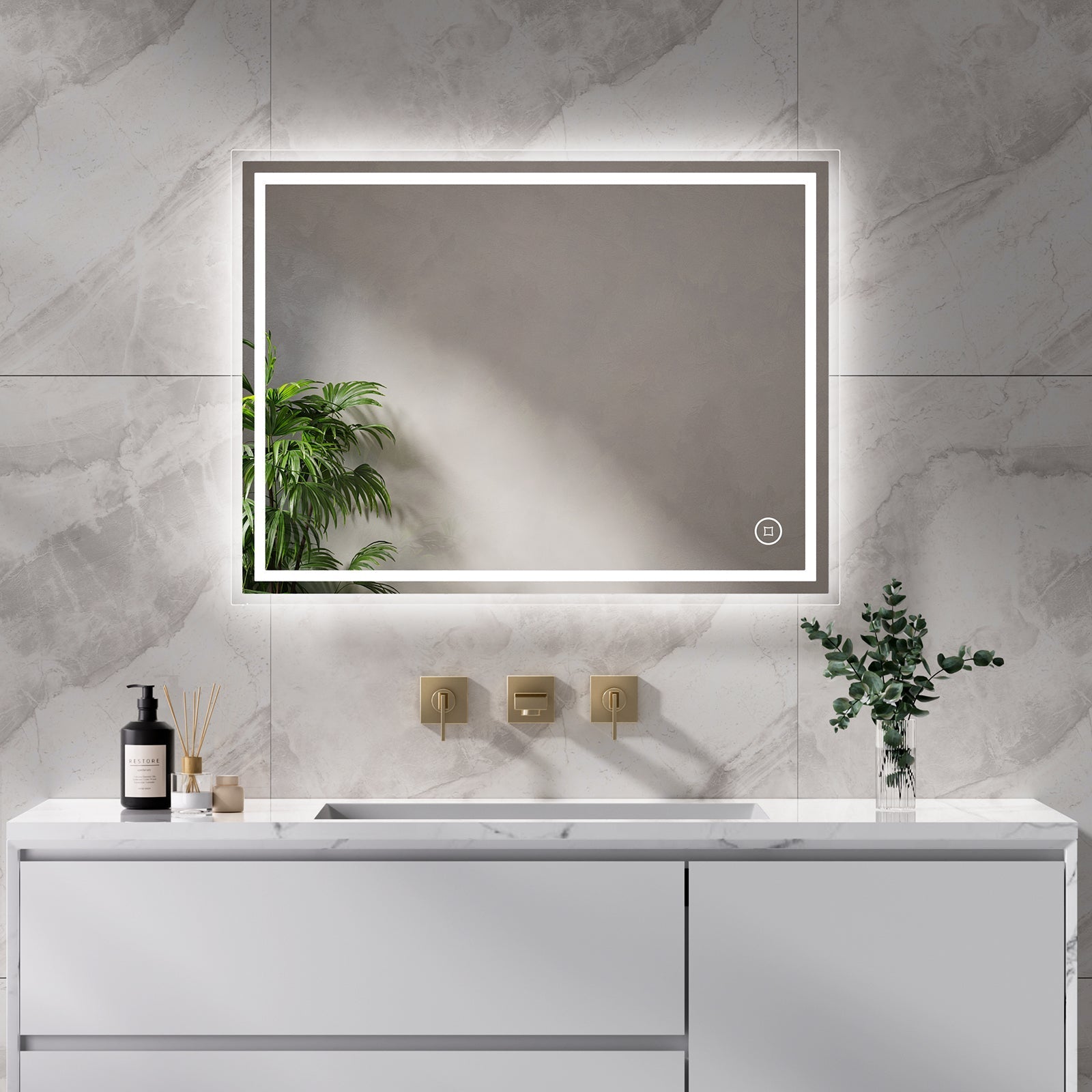 LeemiPro Spiegel – LED Badkamerspiegel met Slimme 3-in-1 Touchfunctie