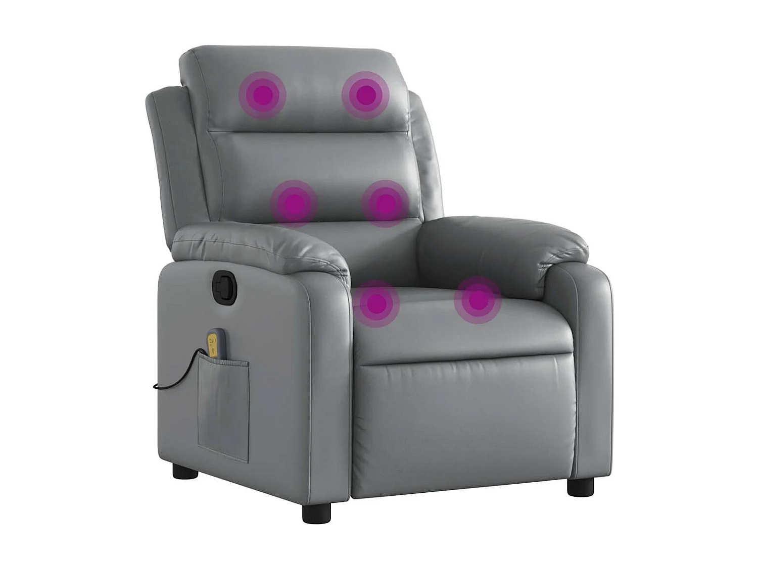 Fauteuil inclinable-Chaise de relax-Fauteuil de Massage Gris Similicuir SHL3511