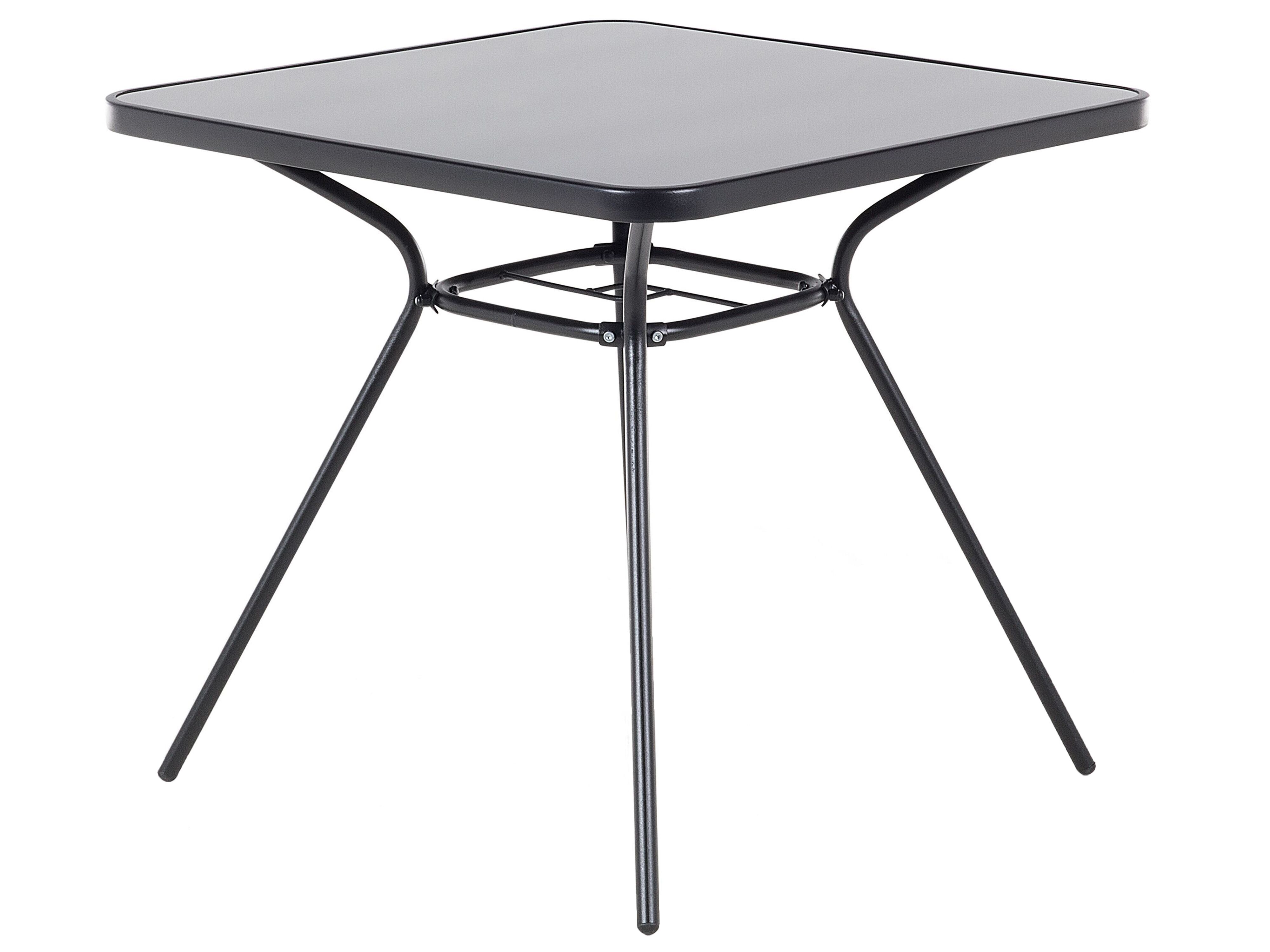 Bistro Table LIVO 80 cm 80 cm Glass Black