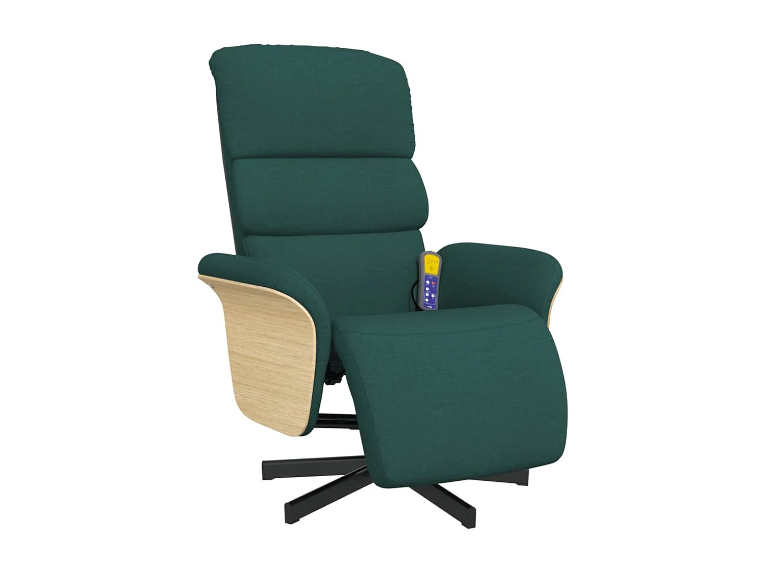 Fauteuil inclinable-Fauteuil salon de massage et repose-pieds vert foncé tissu SHL5135