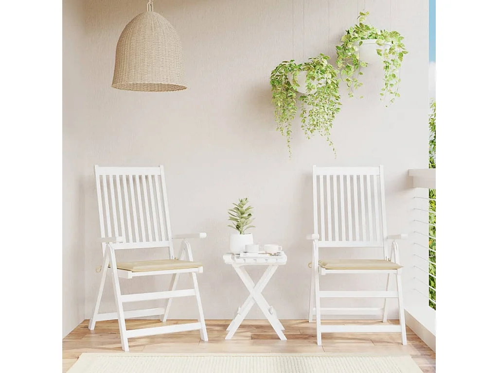 Coussins de chaise de jardin lot de 2 beige 50x50x3 cm