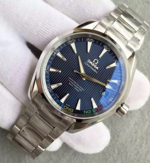 Replica Omega XF Seamaster CO-AXIAL Master PyeongChang 2018 Blue Dial SS Bracelet A8500 - Top club