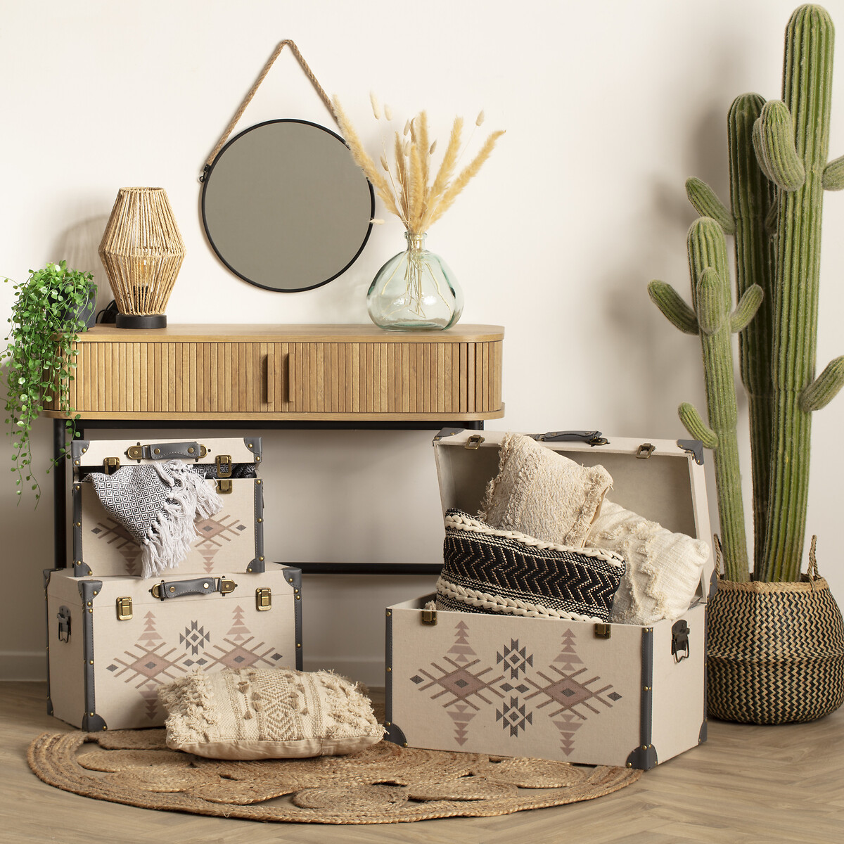 Mirror"Eden" Black, D.55 cm