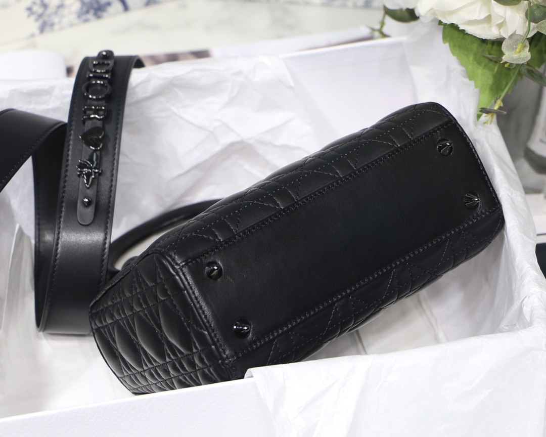 Small Lady Dior My Abcdior Bag Black/Grey/White For Women 8in/20cm1:1High-quality replica