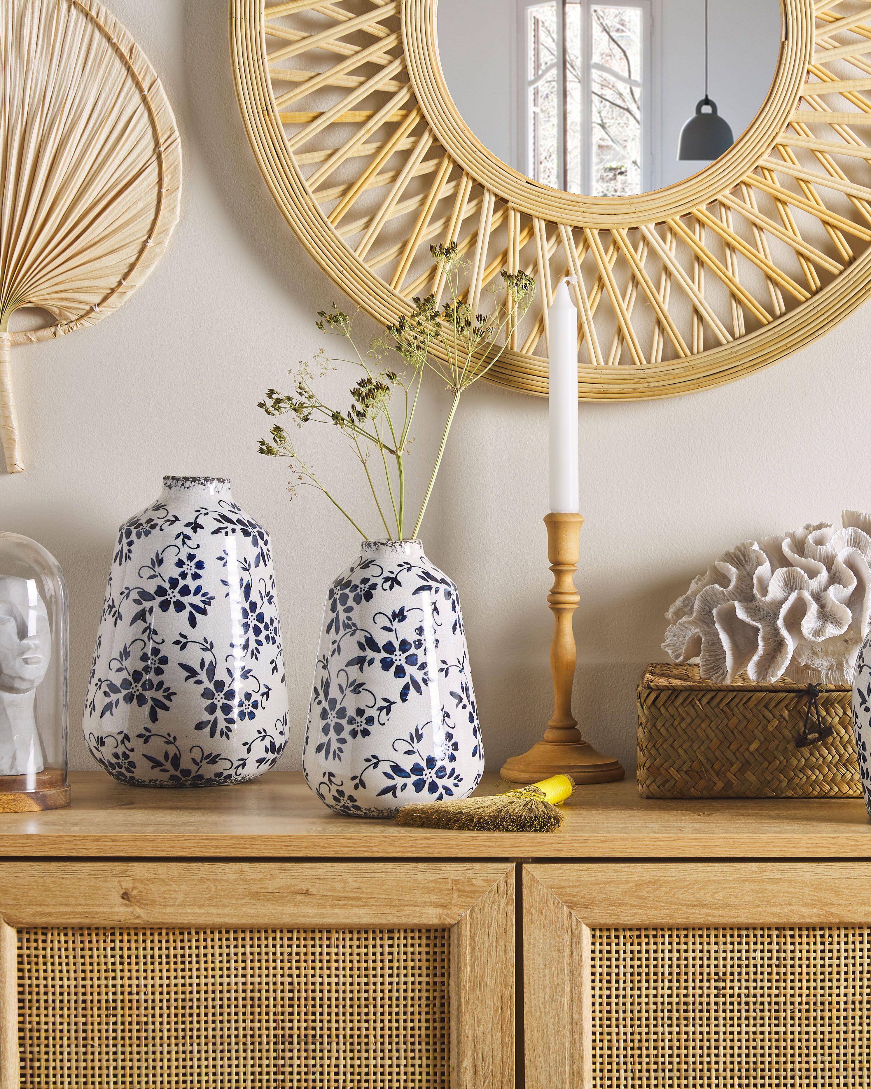 Flower Vase MARONEIA Stoneware 20 cm White