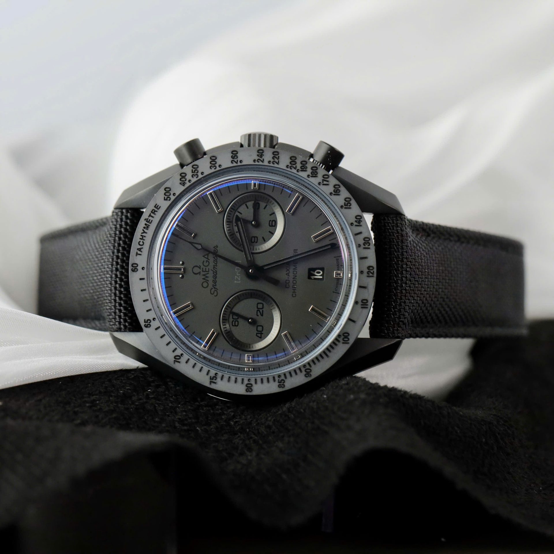 Omega Replica Watch Speedmaster Black Ceramic OM Factory 44mm - Elite Watch Atelier