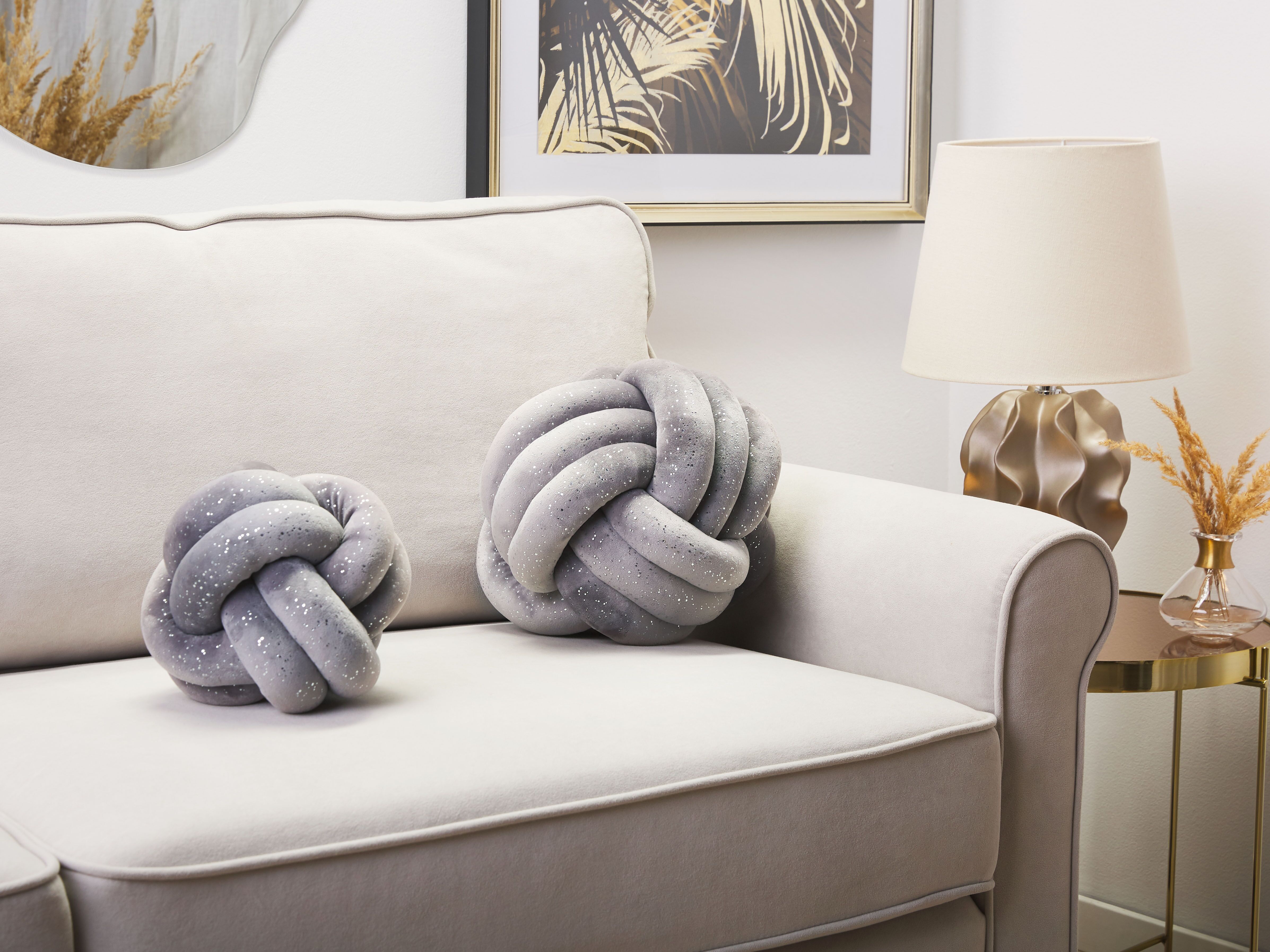Throw Cushion MALNI Velvet 20 x 20 cm Grey Solid