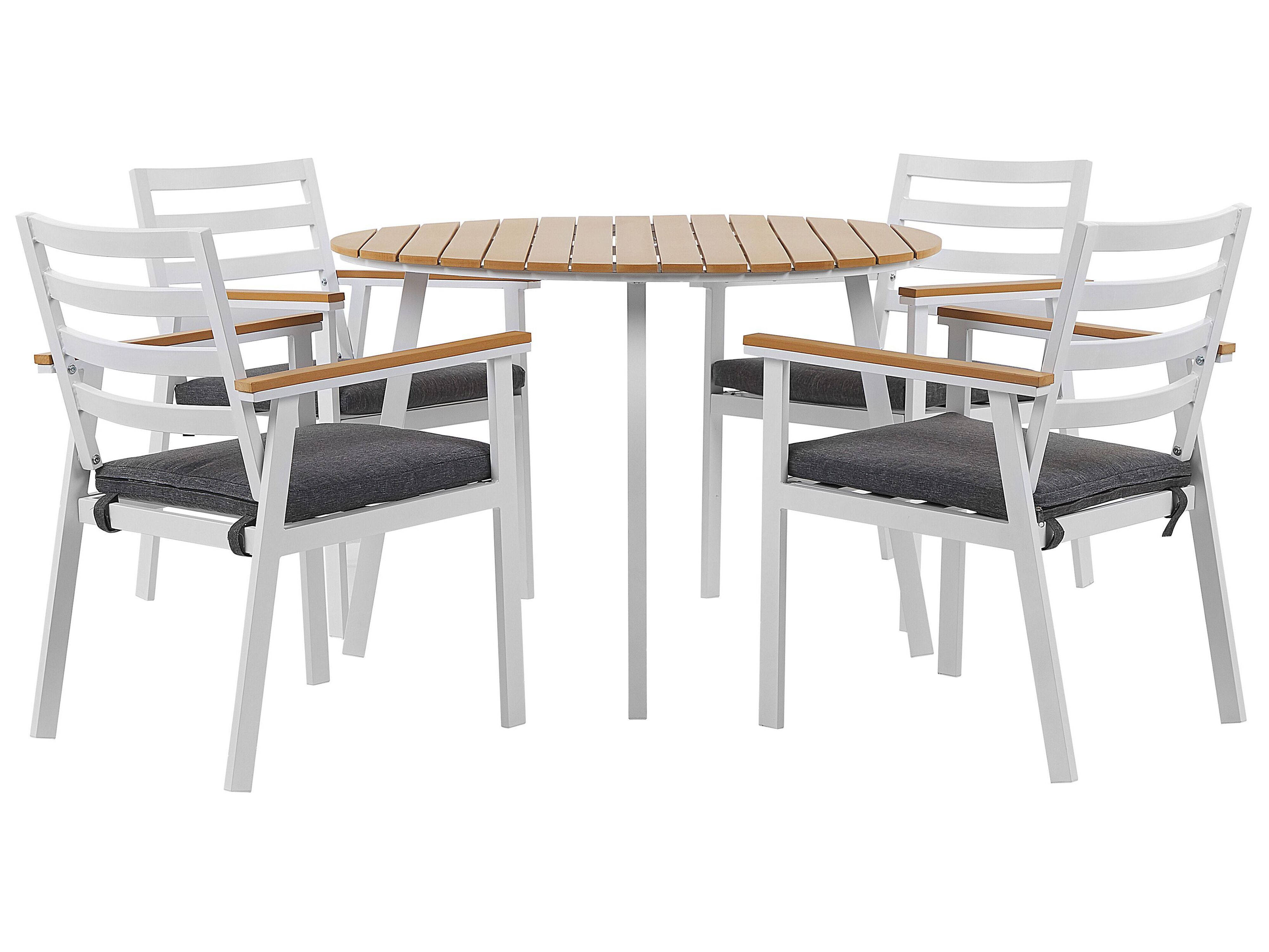 Garden Dining Set 4 Seater CAVOLI with Cushions Metal Grey
