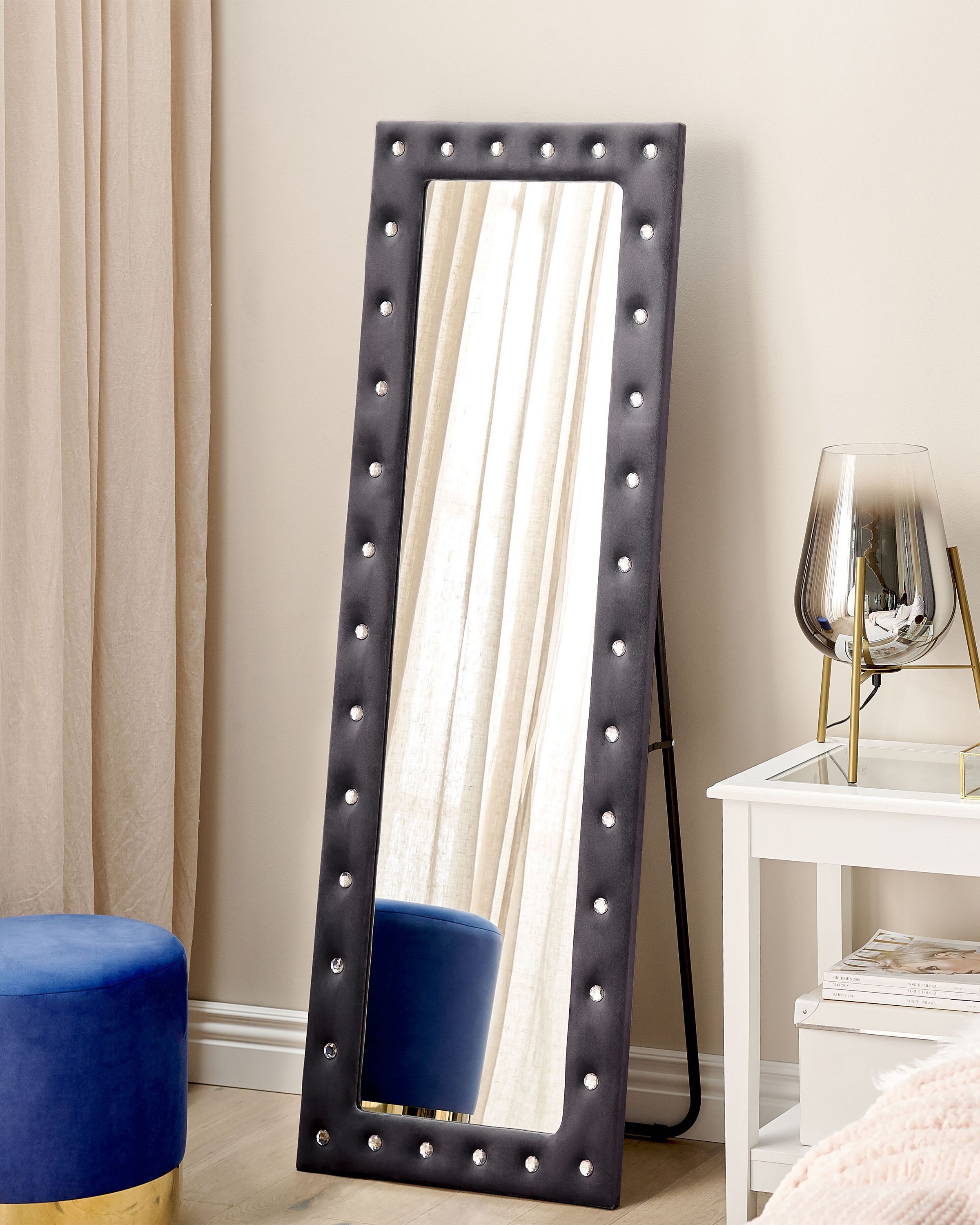 Standing Mirror ANSOUIS 150 cm Velvet Dark Grey
