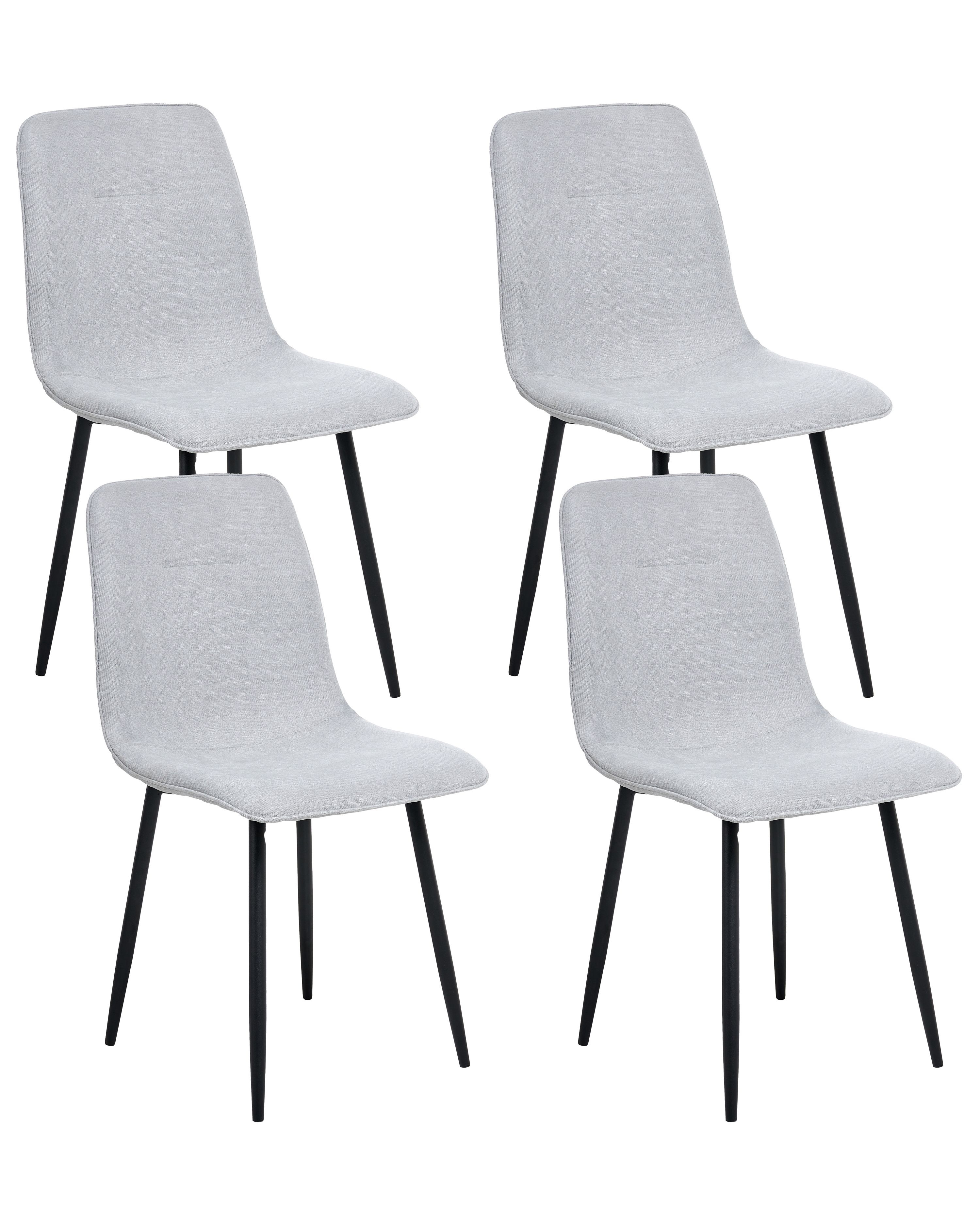 Set of 4 Dining Chairs TUSCOLA Fabric Light Grey