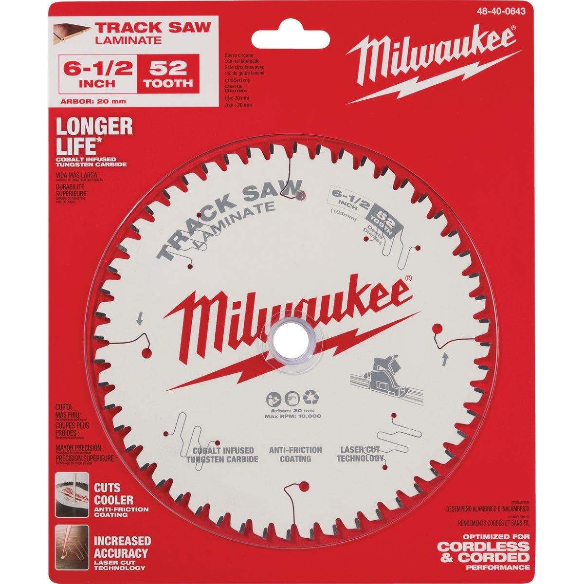 Milwaukee 6-1/2 In. 52-Tooth Laminate Track Saw Blade