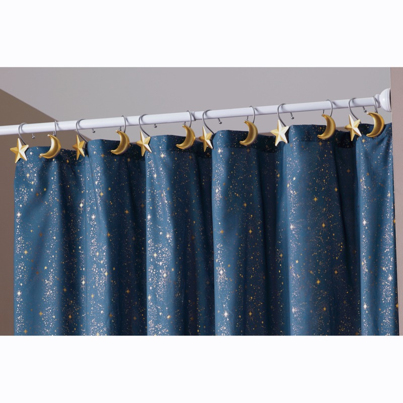 Set of 12 Celestial Shower Curtain Hooks - MIDNIGHT VELVET CATALOG