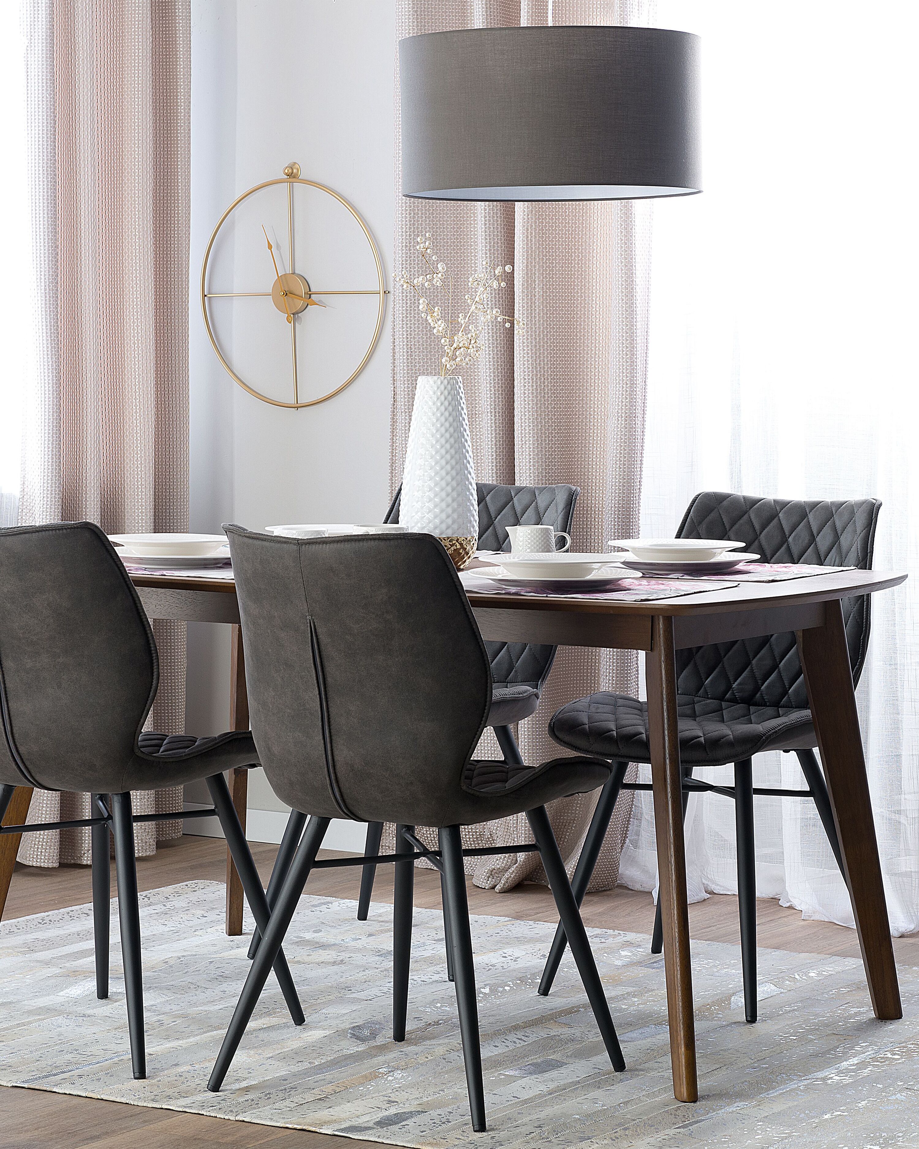Set of 2 Dining Chairs LISLE Fabric Grey