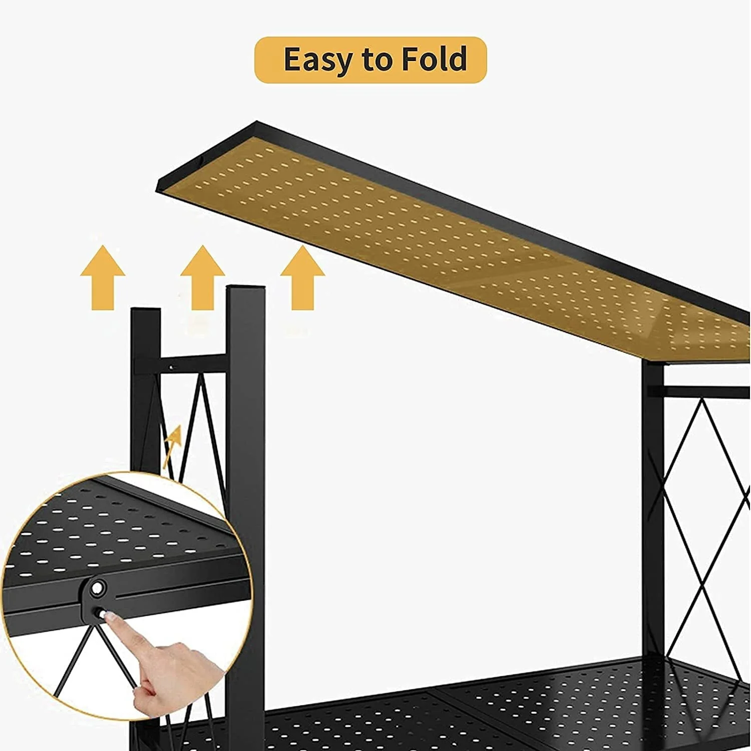 Foldable 28.35''W x 14.96''D x 63.19''L Storage Shelving Unit,Heavy Duty Metal Shelf,Foldable Shelf with Wheels,Garage Shelf Rack,Heavy Duty Pantry Organizer