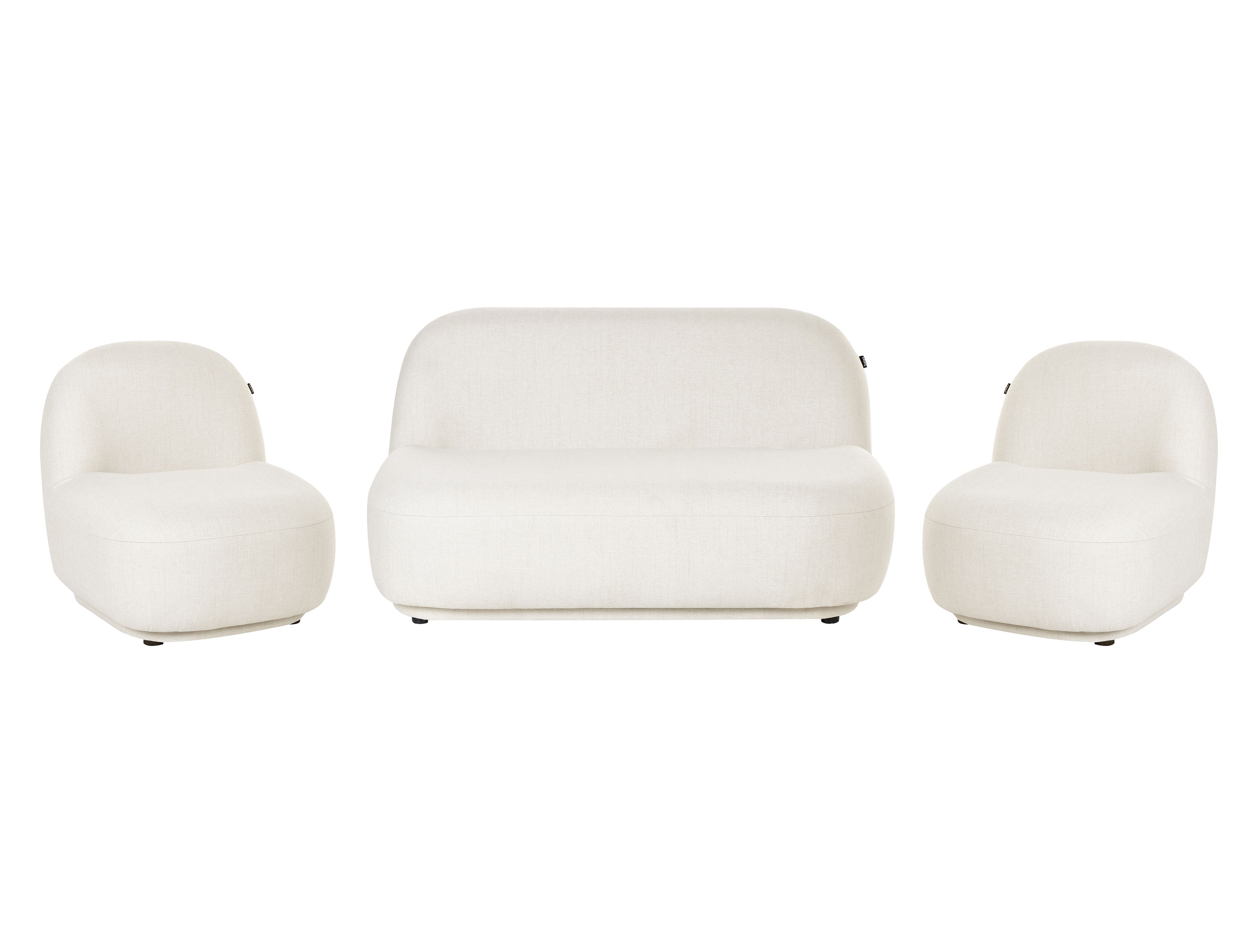 Living Room Set 4 Seater LOVBERG Fabric Off-White