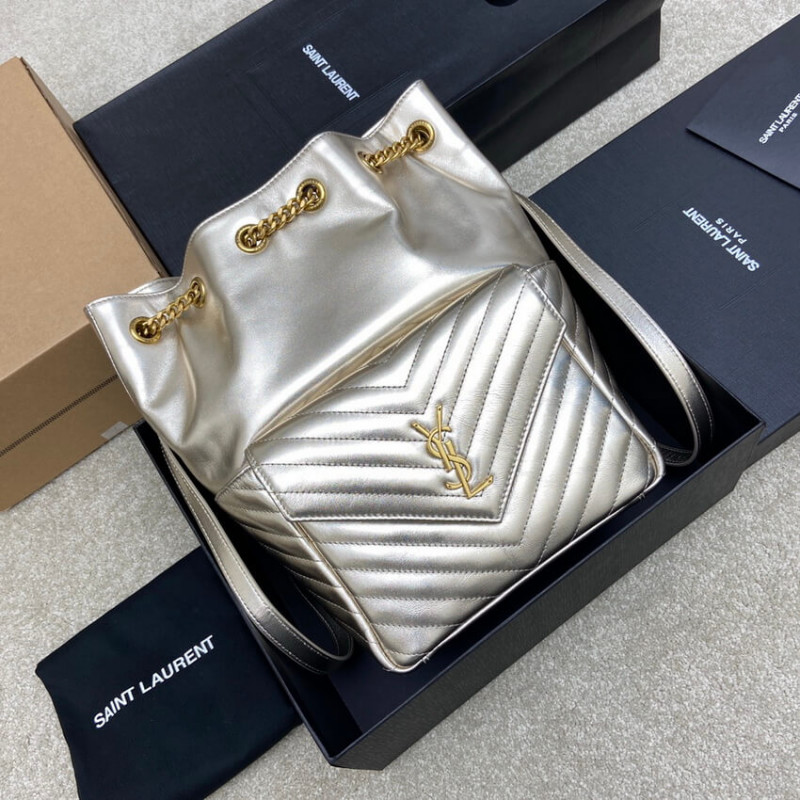 Replica Ysl Saint Laurent Joe Backpack 672609 In Champagne Gold Lambskin1:1High-quality replica