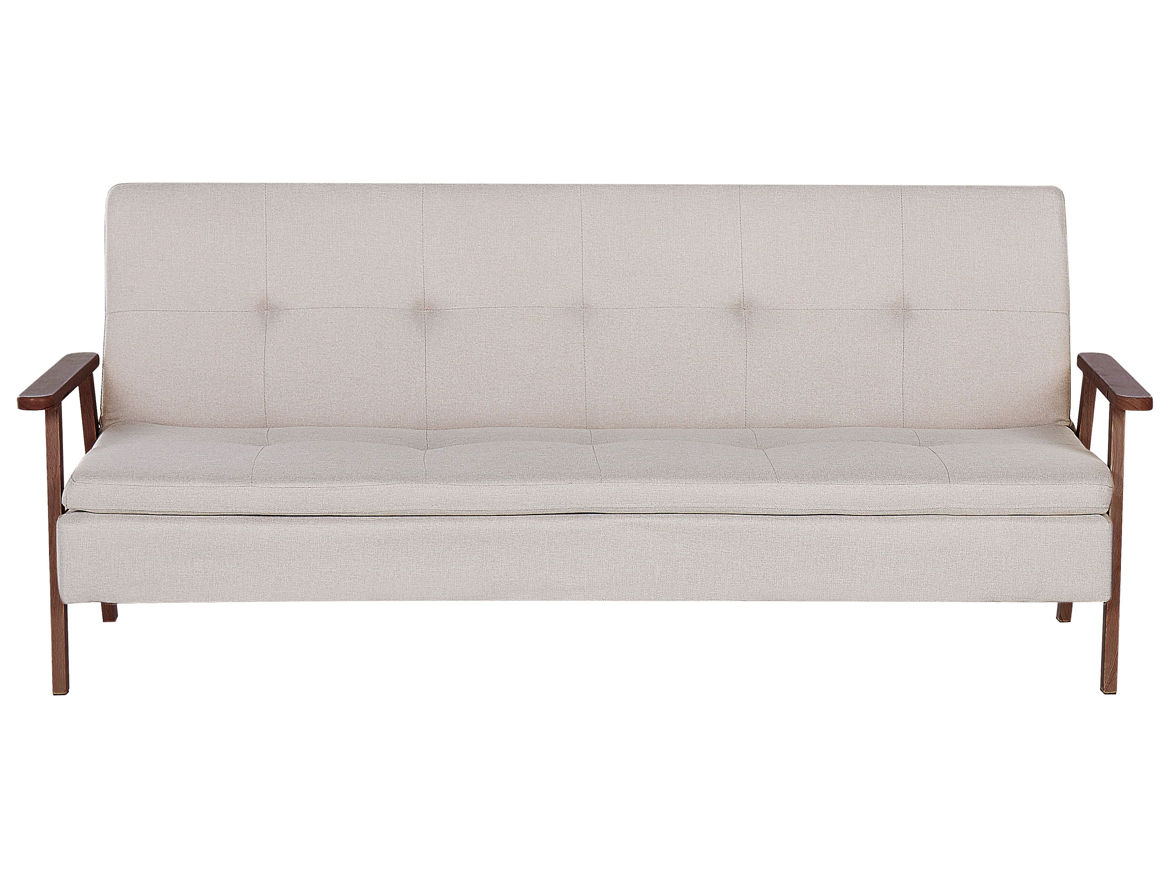 Sofa Bed 3 Seater TJORN Fabric Beige