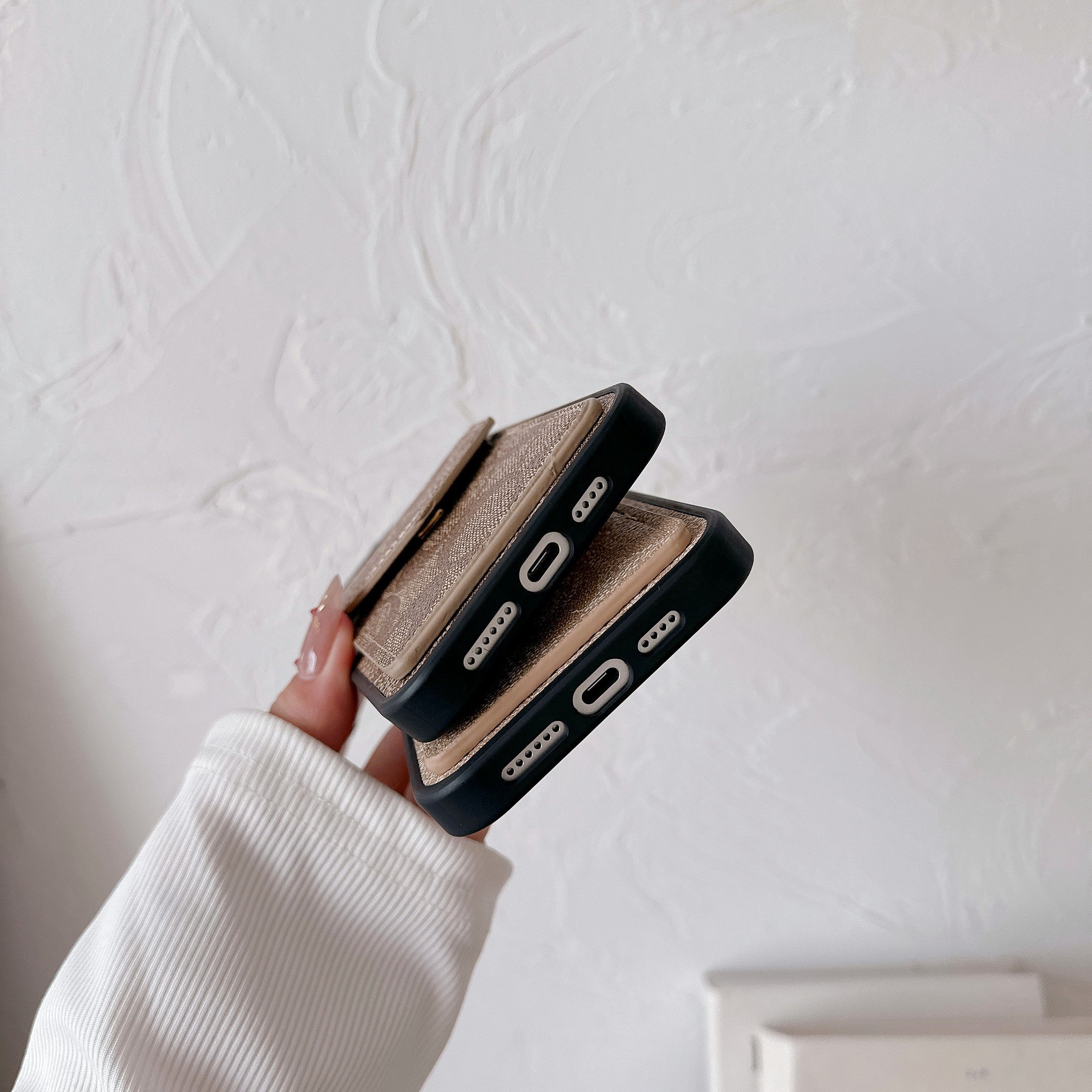 Coach iPhone Case With Card Holder And Strap Light Brown -SJ240513 - Wholesale & Influencer