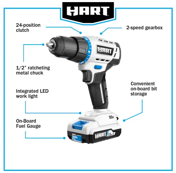 HART 20-Volt Cordless 4 Tool Combo Kit - Image 9