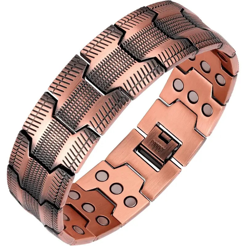 Elegante Heren Armband van 99,99% Puur Koper met Magnetische Therapie voor Energie en Welzijn
