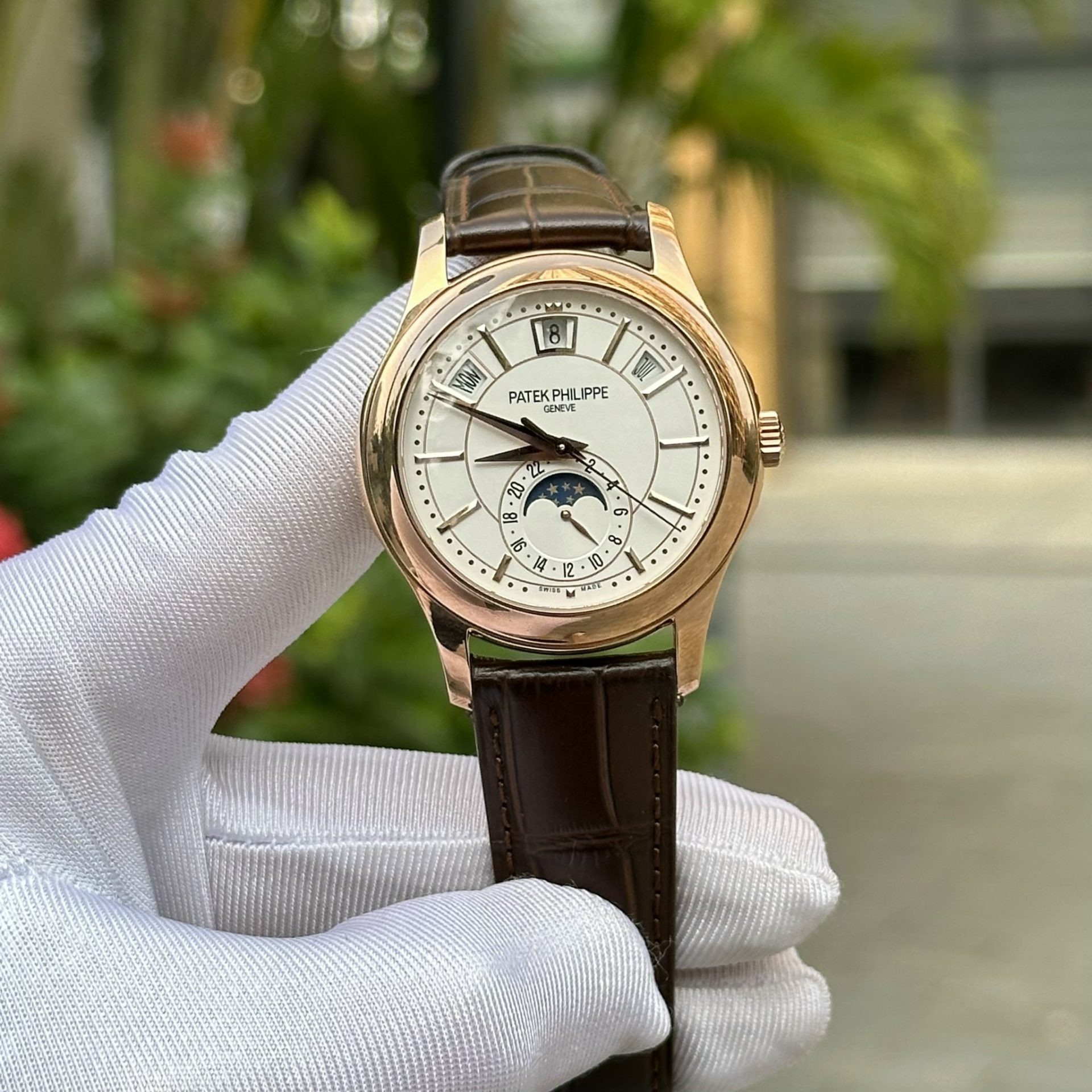 Patek Philippe Replica 11 Watch Complications 5205R Rose Gold Switzerland White Dial 40mm - Top club
