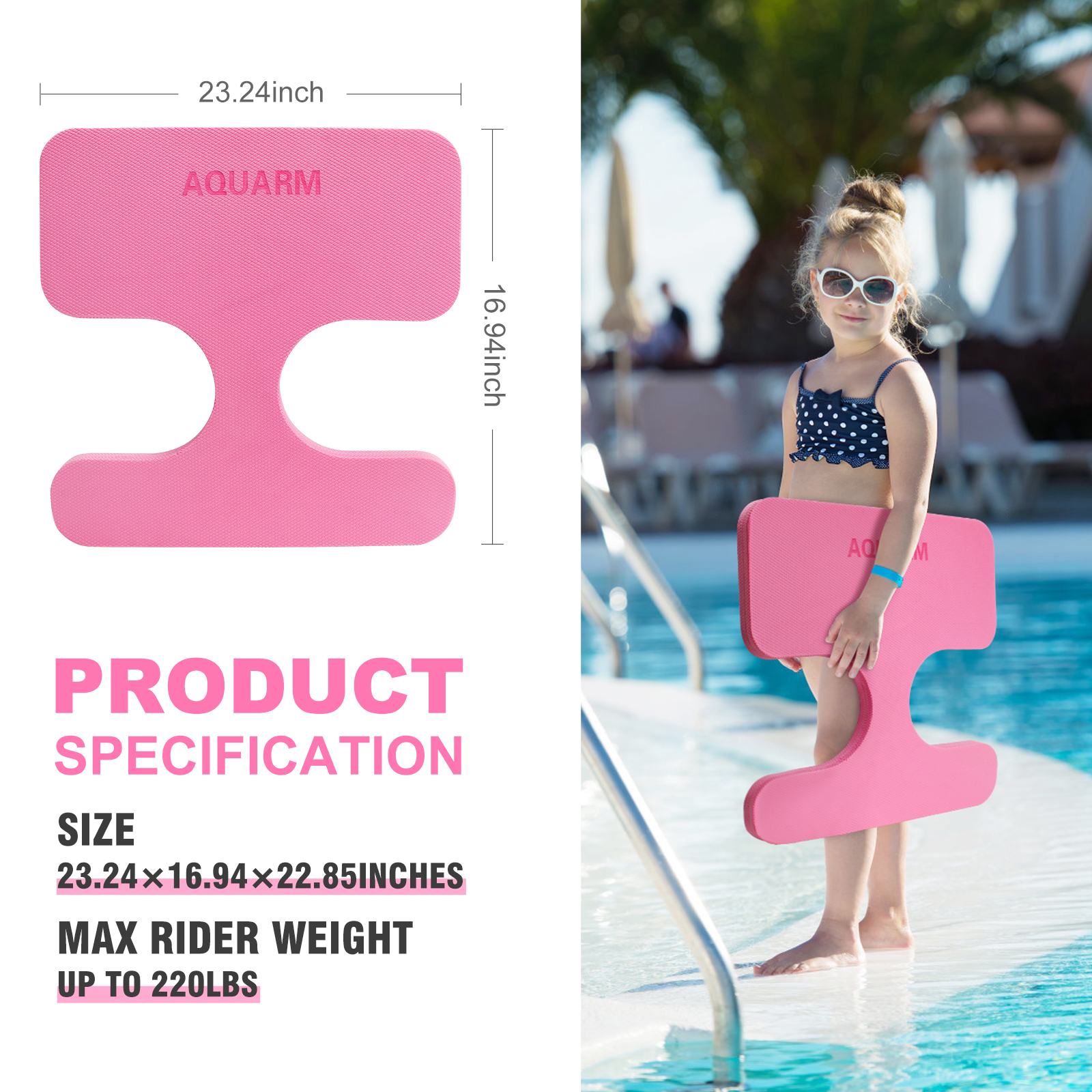 Non-Slip EVA Water Saddle Float Foam Swimming Float Board Pool Float Chair for Aqua Fitness & Water Play