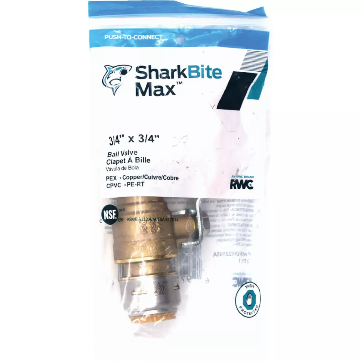 SharkBite 3/4 In. Brass Push-Fit Ball Valve