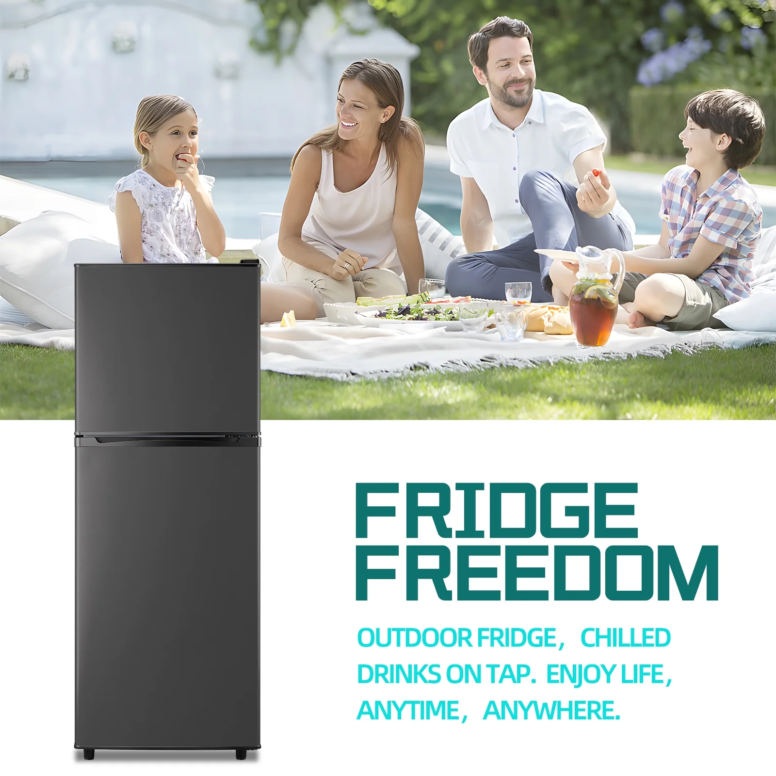 JIEJIA 5.0 Cu.Ft Apartment Size Refrigerators with Separate Freezer, 2 Door Refrigerator, Small Fridge with Freezer, Gray - Image 8