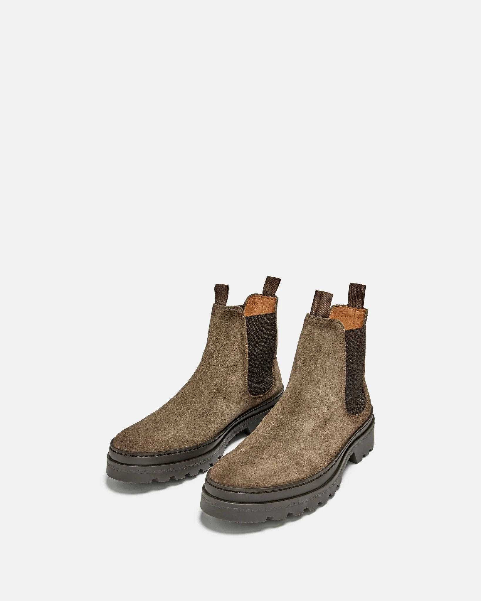 BOTTINES ALEC/VEL - En cuir velours taupe