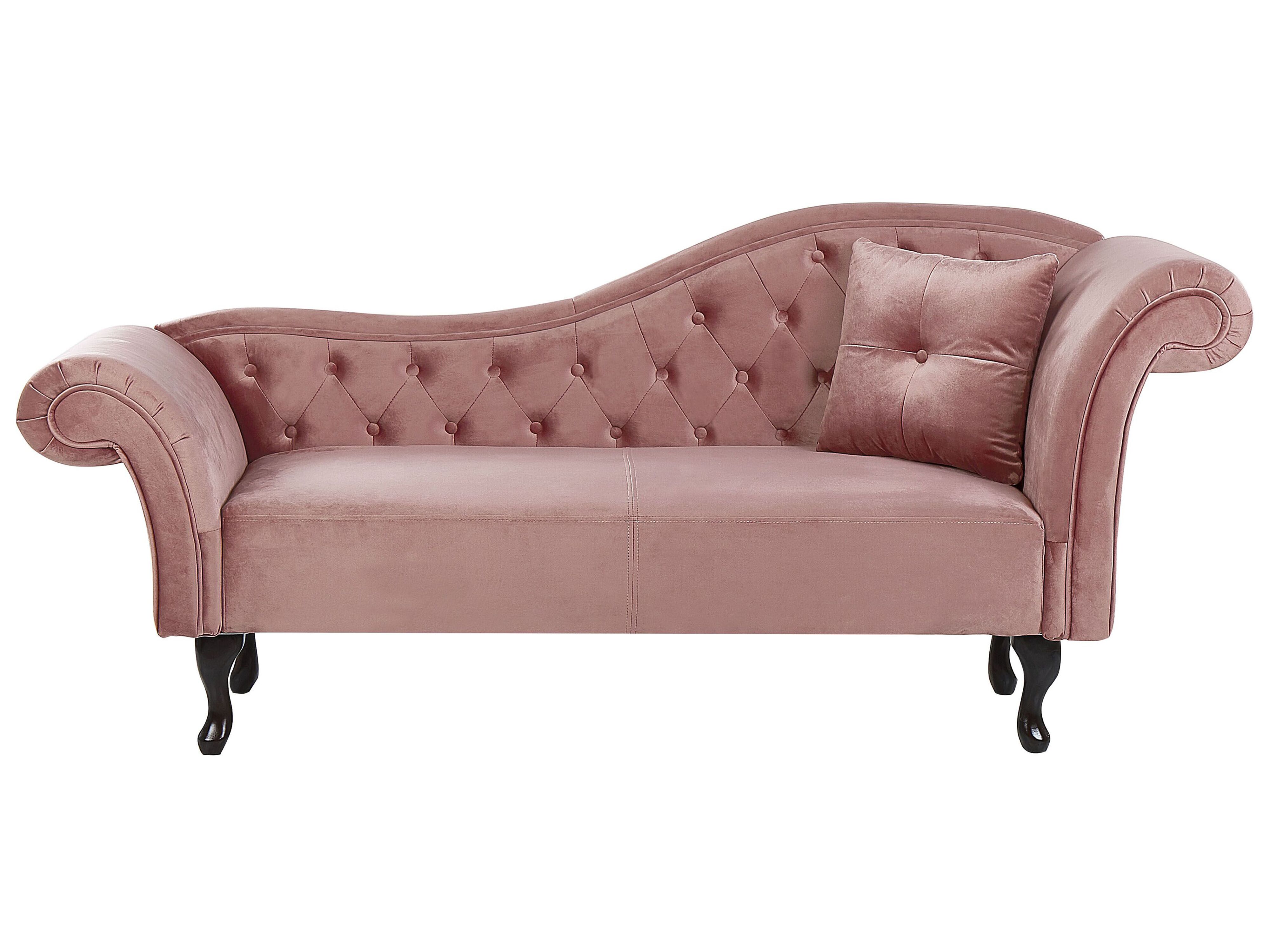 Right-Hand Chaise Lounge LATTES Velvet Pink