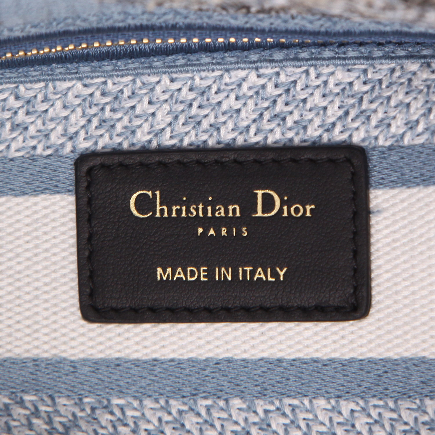 Dior Lady D- Lite handbag in blue canvas1:1High-quality replica