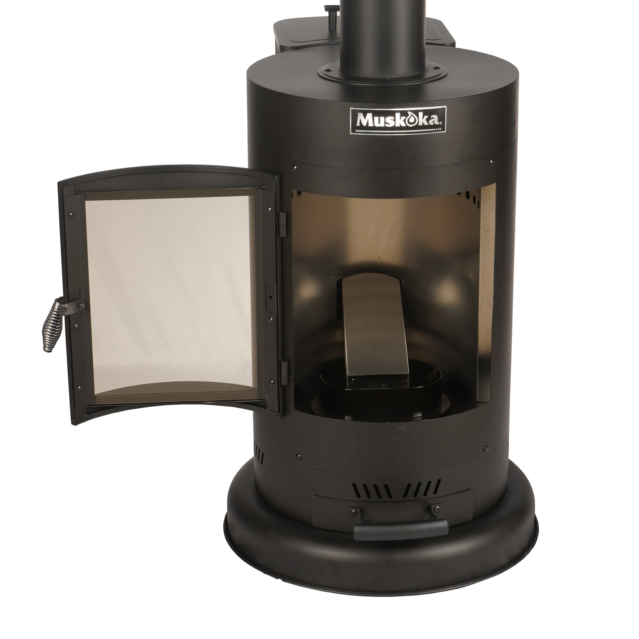 Muskoka 84" High 75,000 BTU Black Steel Wood Pellet Patio Heater - Image 15