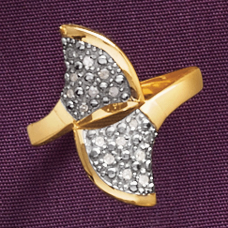 Diamond Bypass Fan Deco Ring - MIDNIGHT VELVET CATALOG
