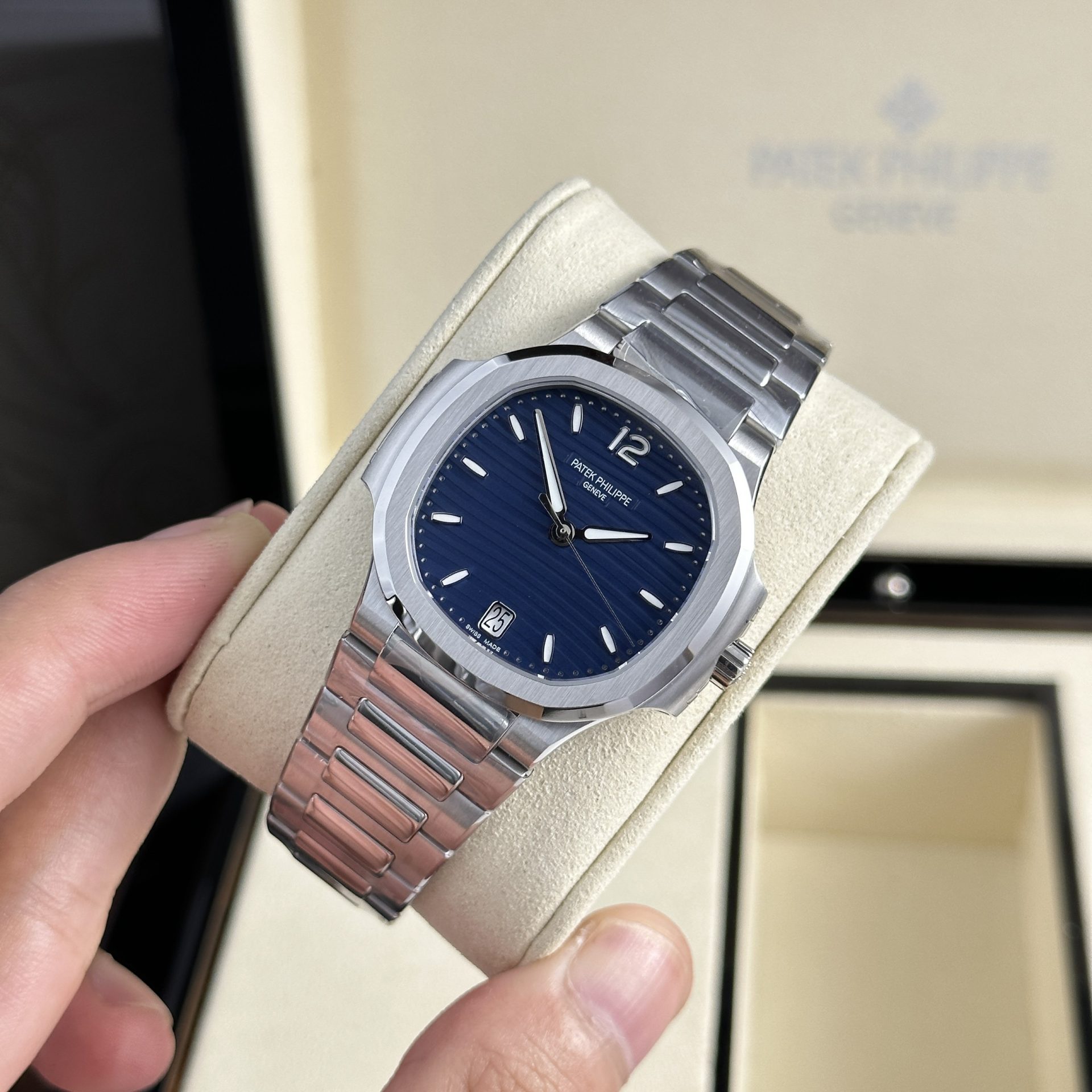 Patek Philippe Replica 11 Watch Women s Nautilus 7118 Blue Dial 3K Factory 35.2mm - Elite Watch Atelier