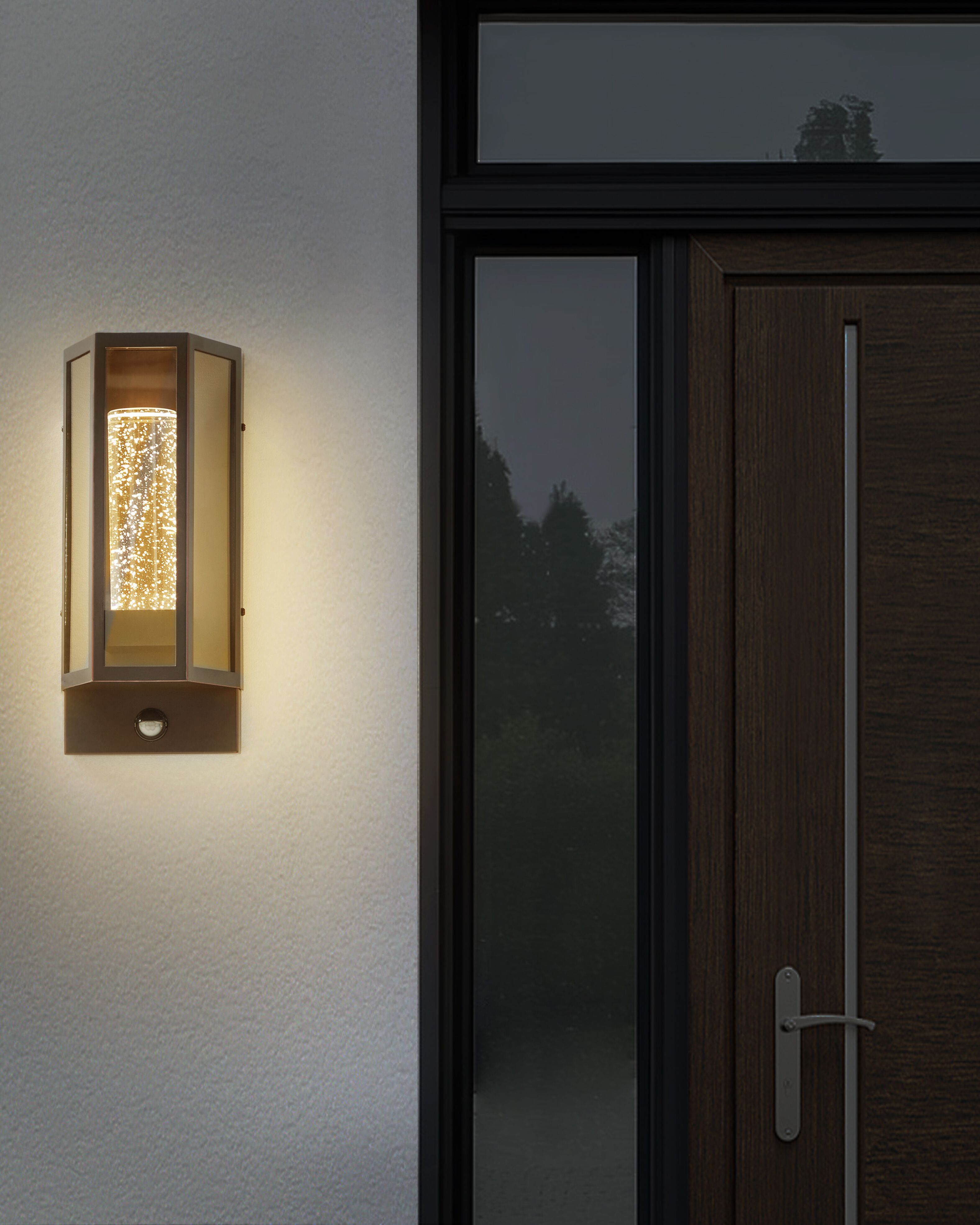 Outdoor LED Wall Light FRUID with Motion Sensor Brown