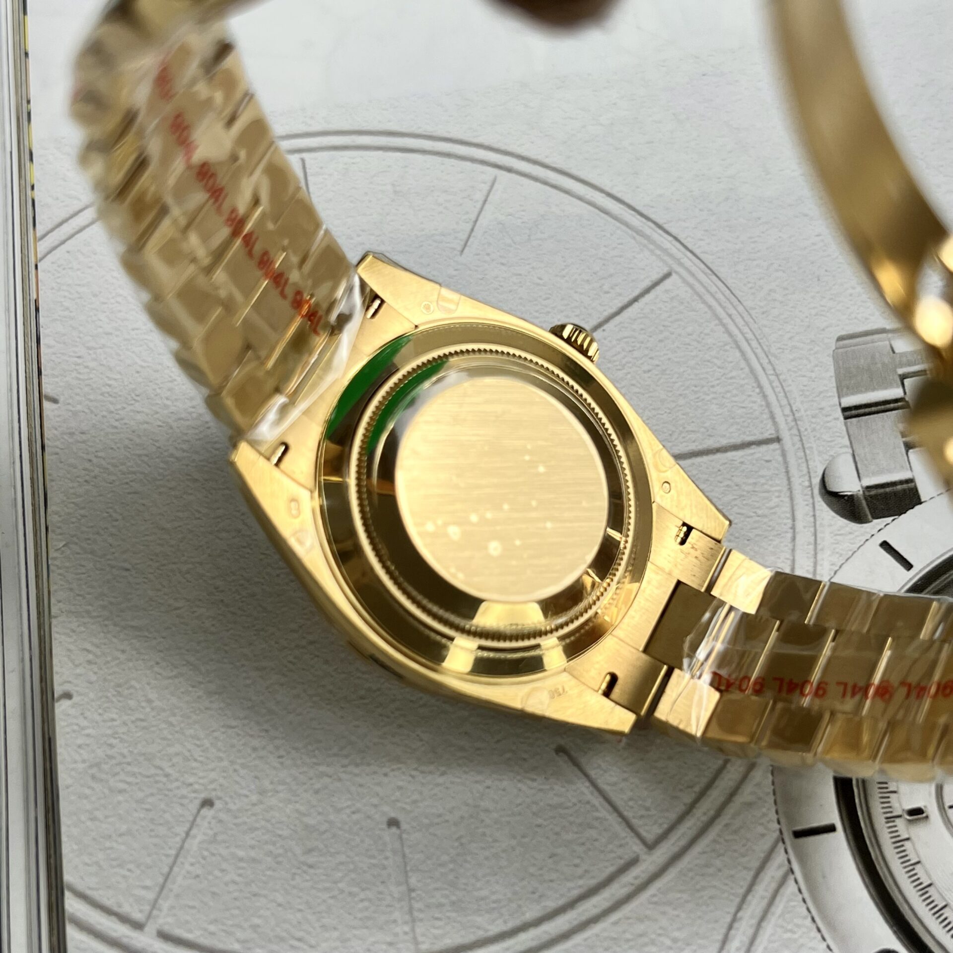 Rolex Replica 1:1 Watch Day-Date Gold Plated Fluted Bezel EW Factory 40mm - Top club