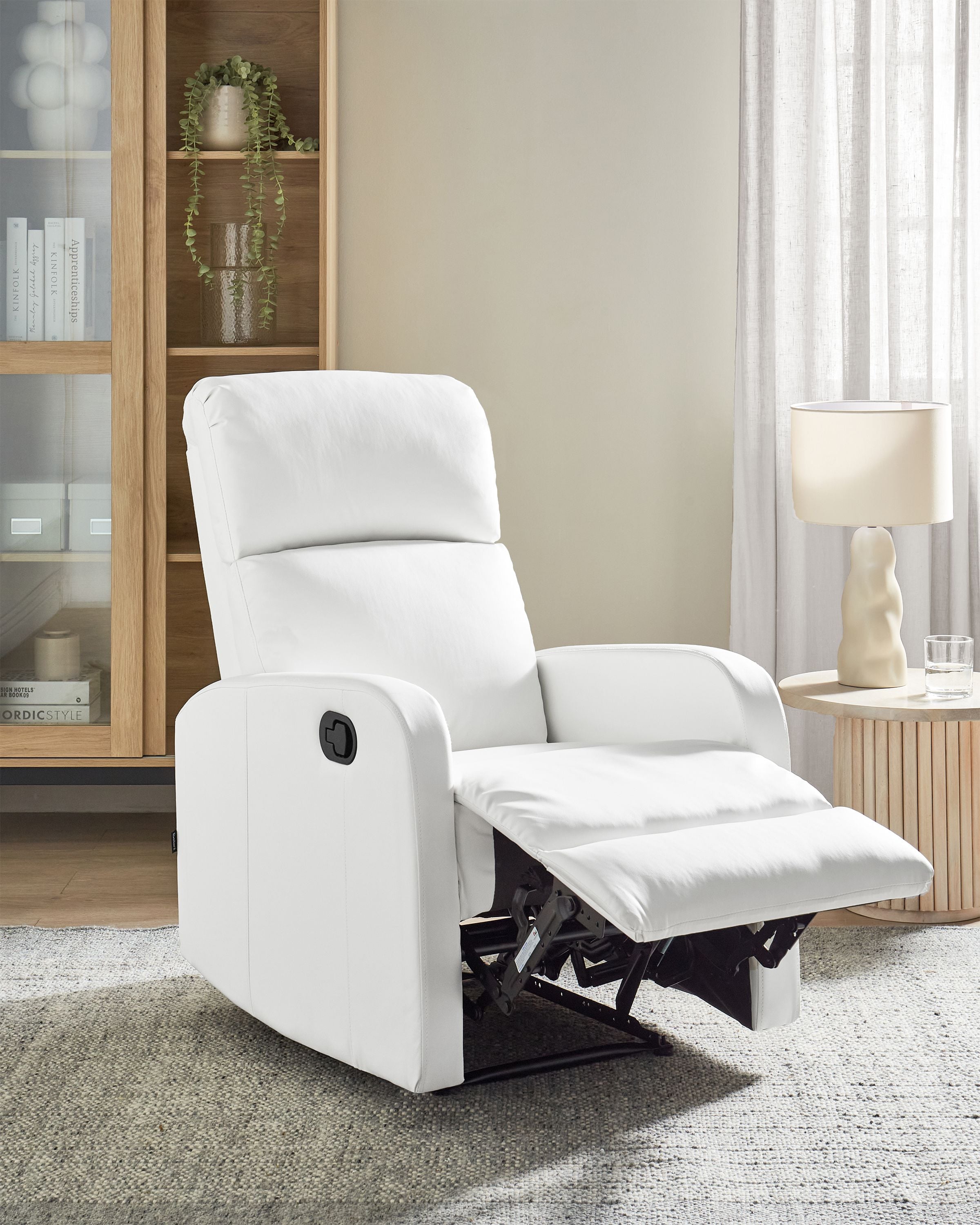Recliner Chair VIRRAT with Footrest Faux Leather White