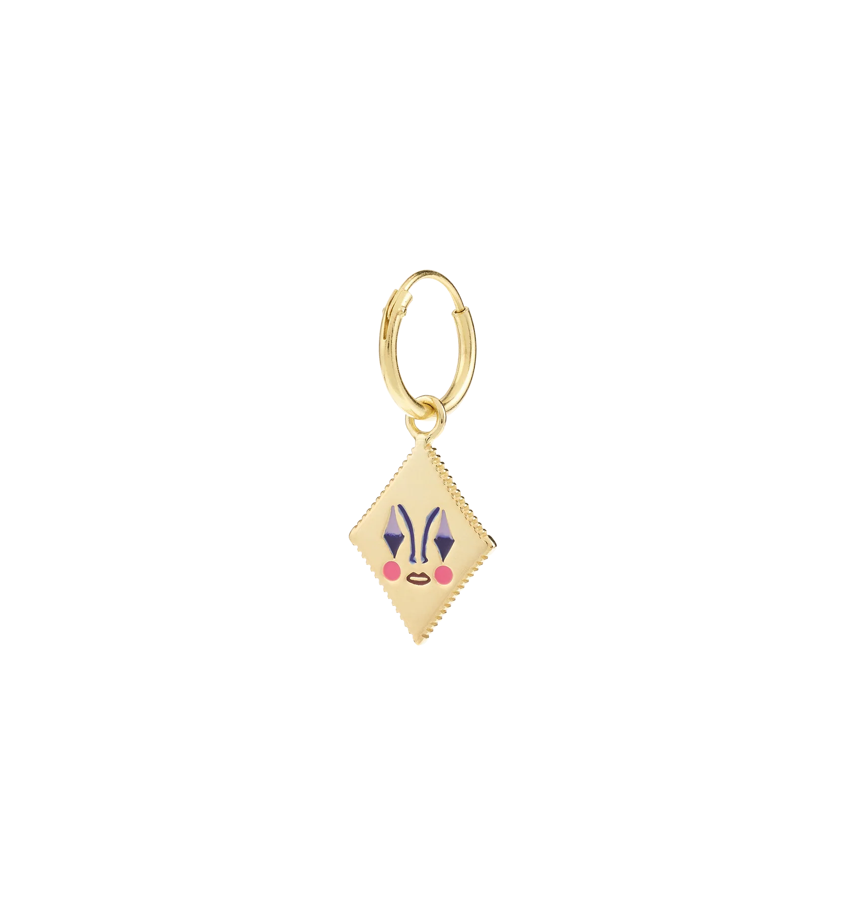 Single Pierrot Card Ring Earring